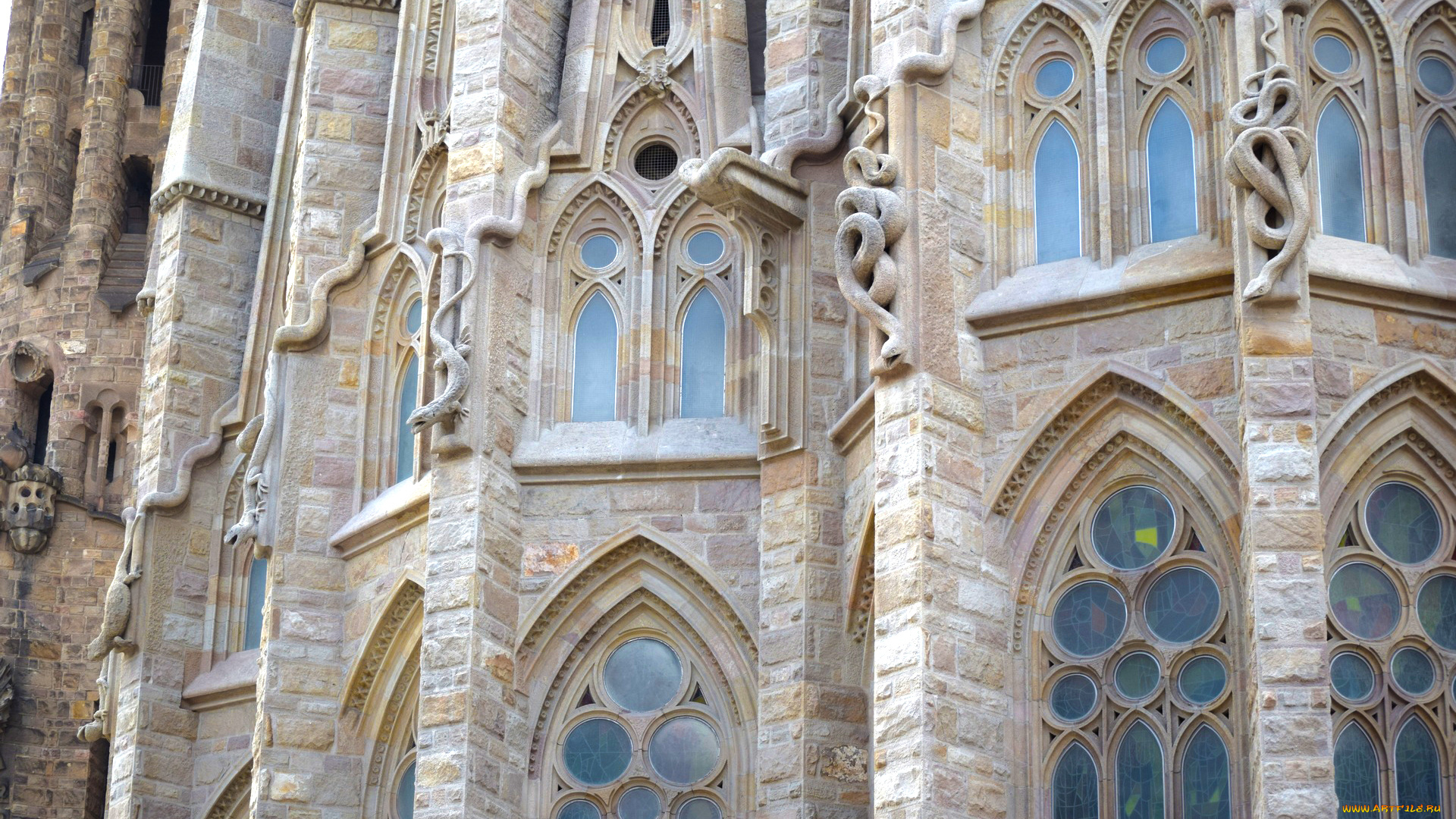 барселона, разное, элементы, архитектуры, окно