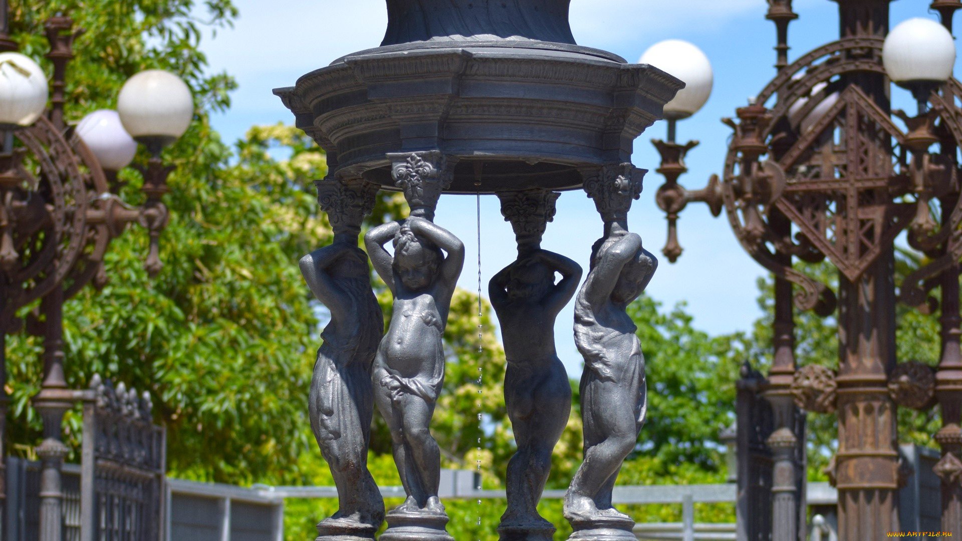 барселона, разное, садовые, и, парковые, скульптуры, вода