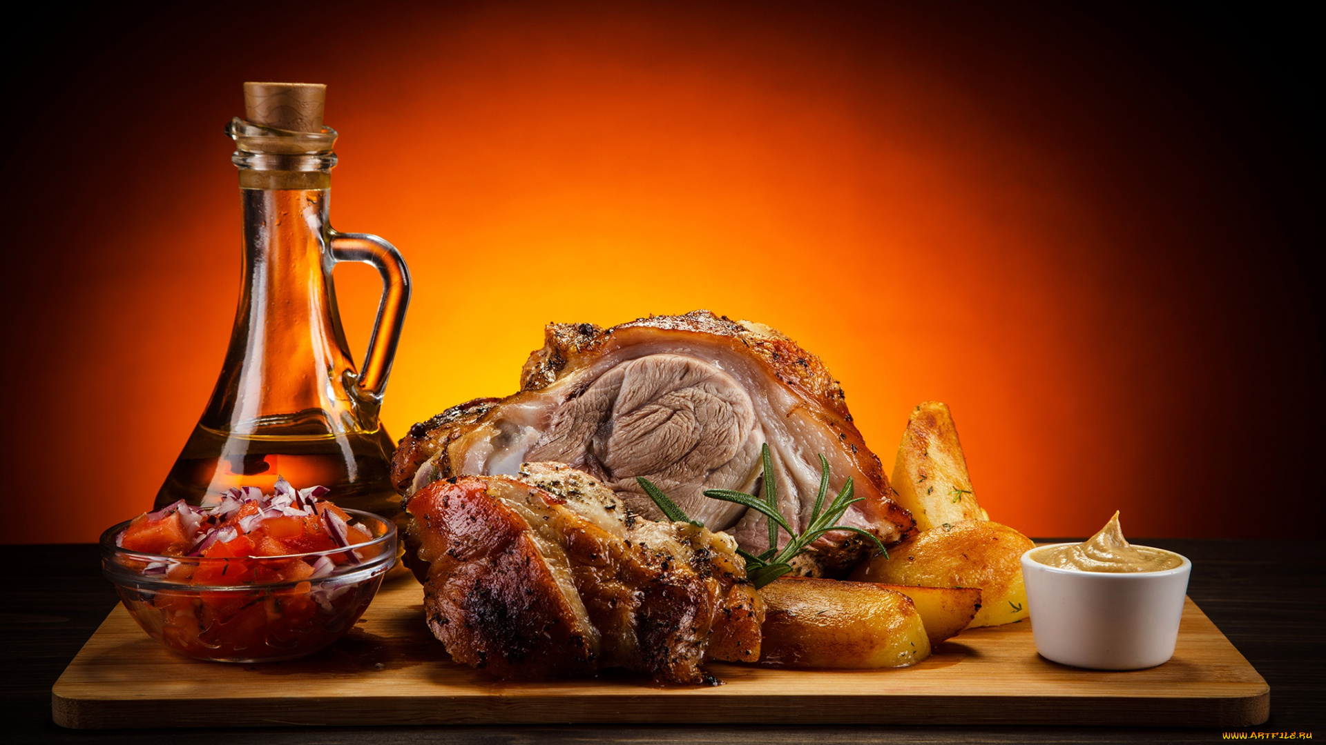 еда, мясные, блюда, салат, масло, картофель, овощи, мясо