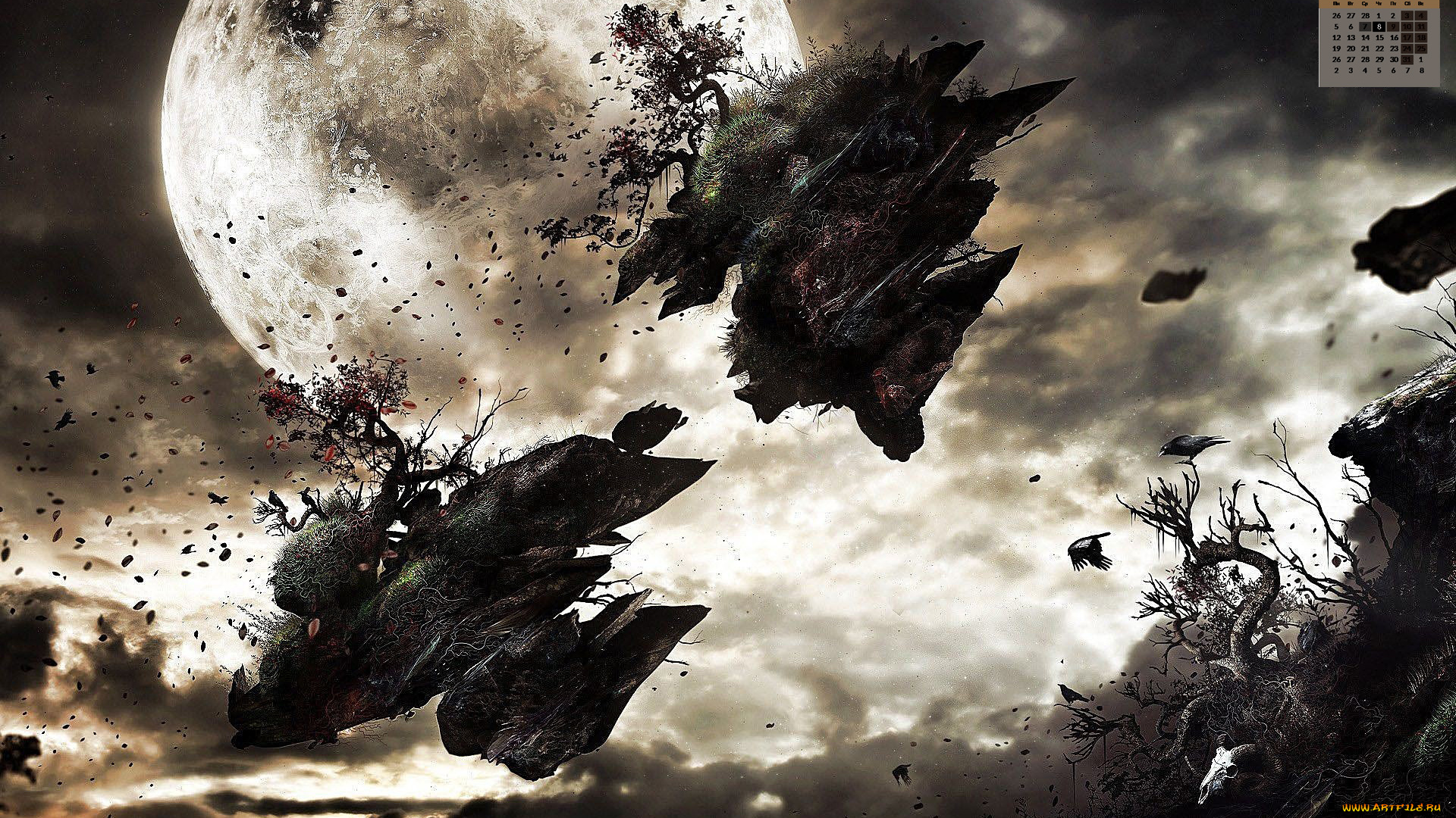 календари, фэнтези, 2018, планета, полет