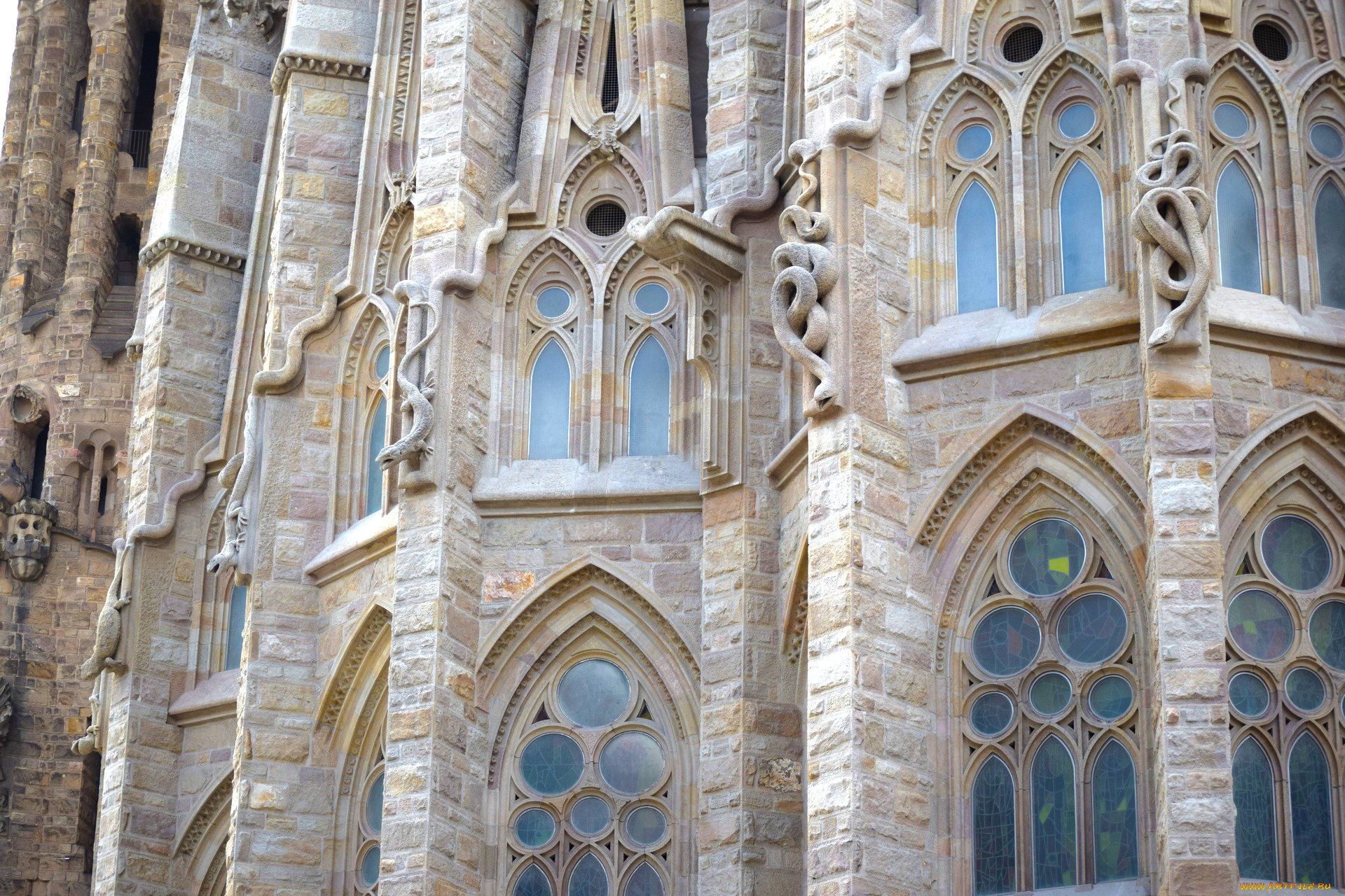 барселона, разное, элементы, архитектуры, окно