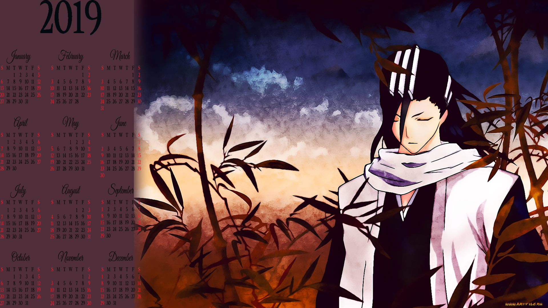 календари, аниме, растение, юноша