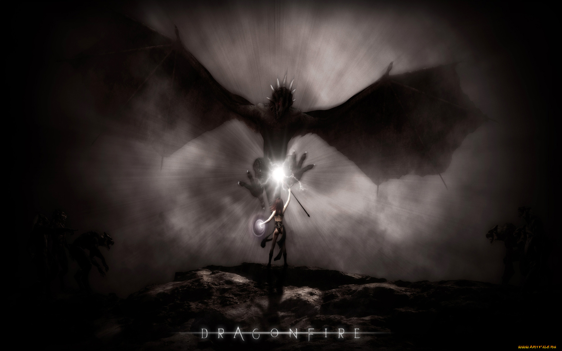 dragonfire, видео, игры, ~~~другое~~~, дракон, девушка, свет