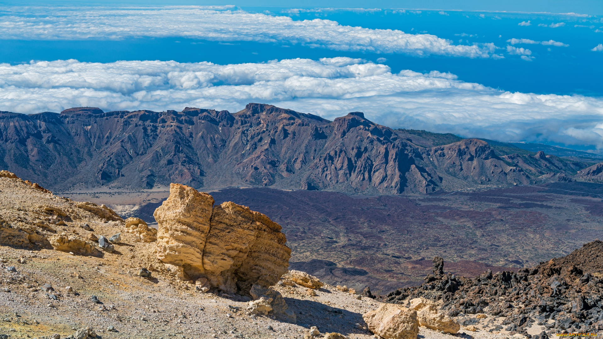 природа, горы, канарские, острова, тенерифе