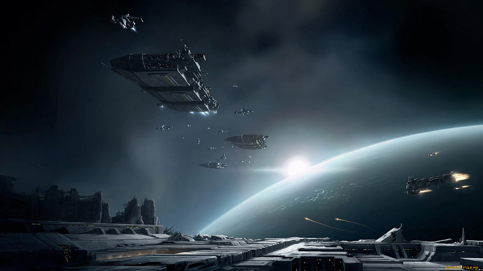 видео, игры, eve, online, корабли, планета, станция