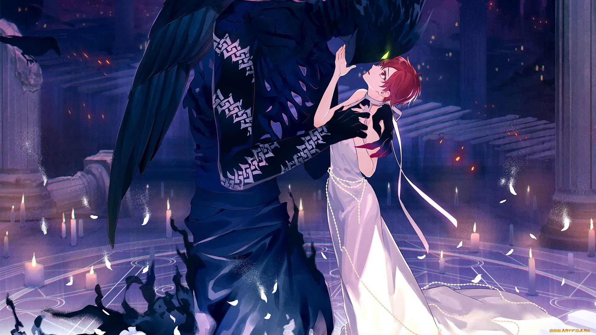 аниме, ангелы, , демоны, двое