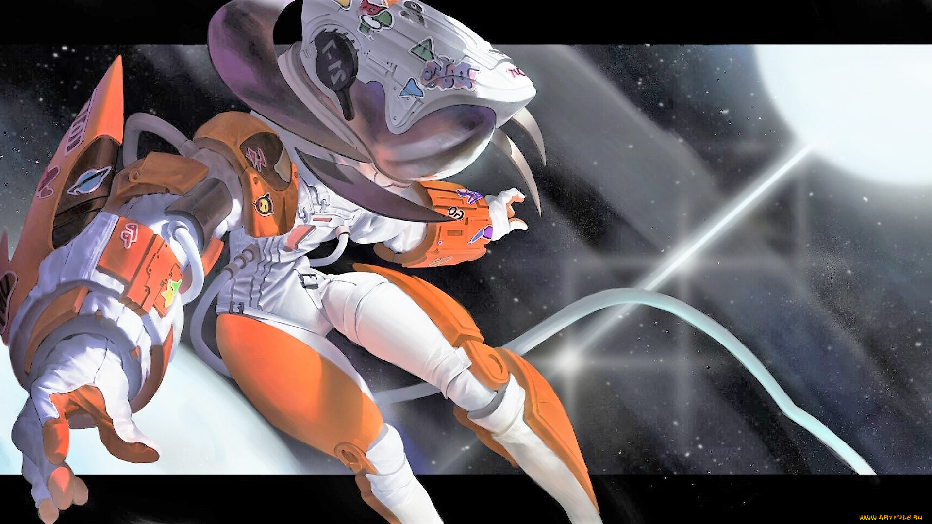 аниме, оружие, , техника, , технологии, скафандр, девушка