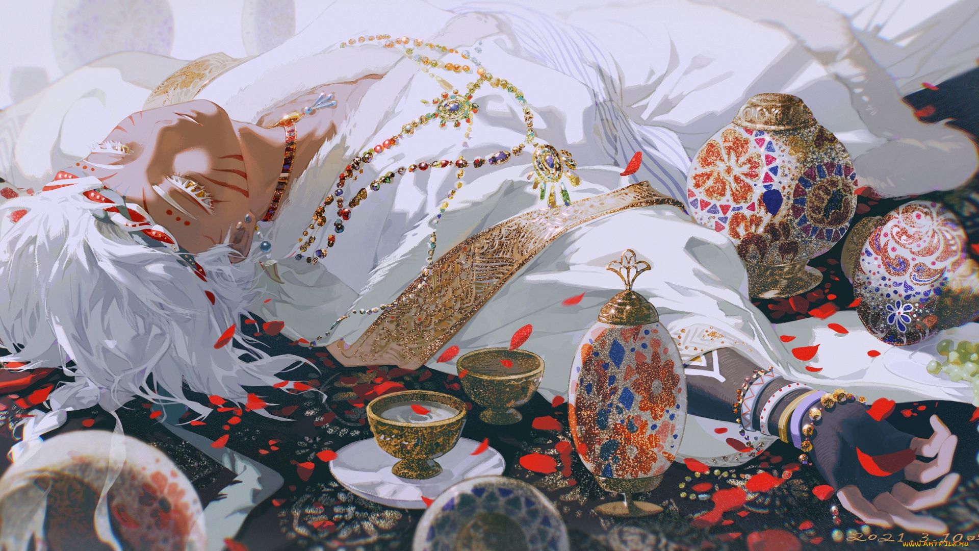 аниме, unknown, , другое, , парень, украшения, посуда