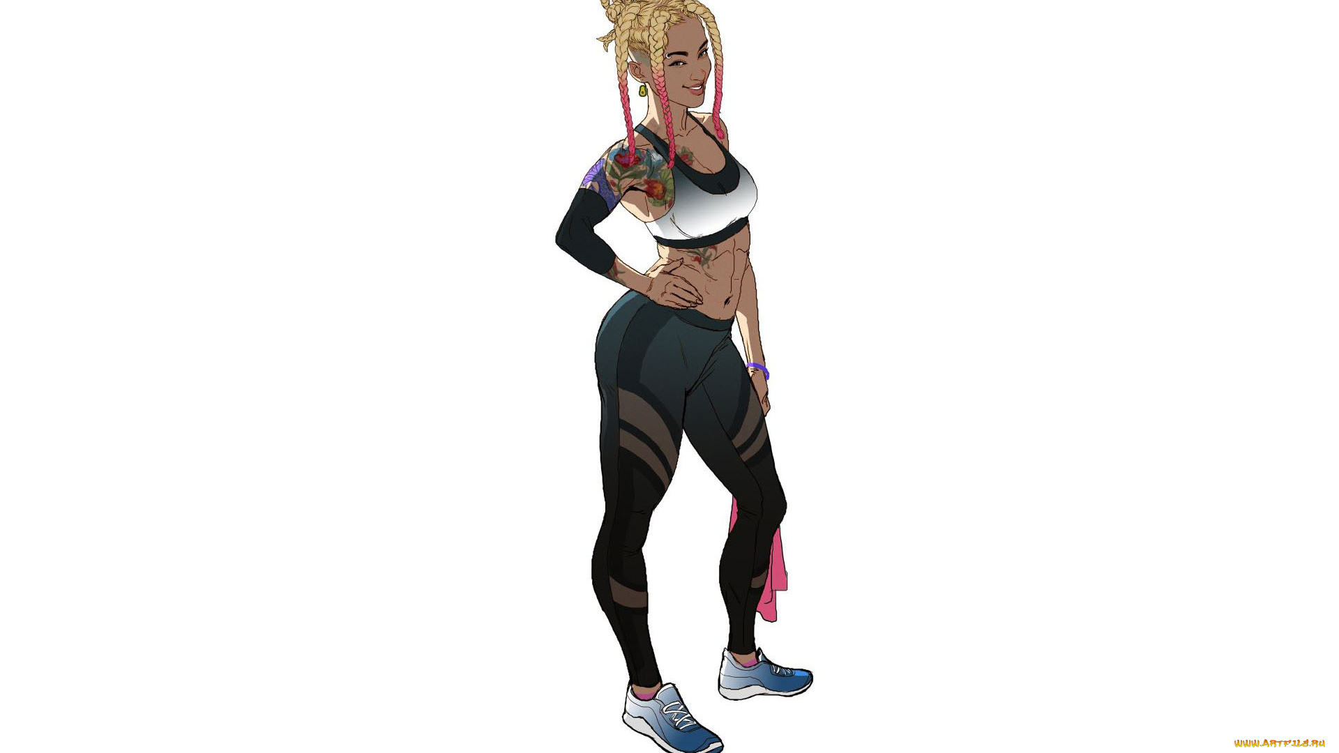 рисованное, люди, девушка, топ, тату