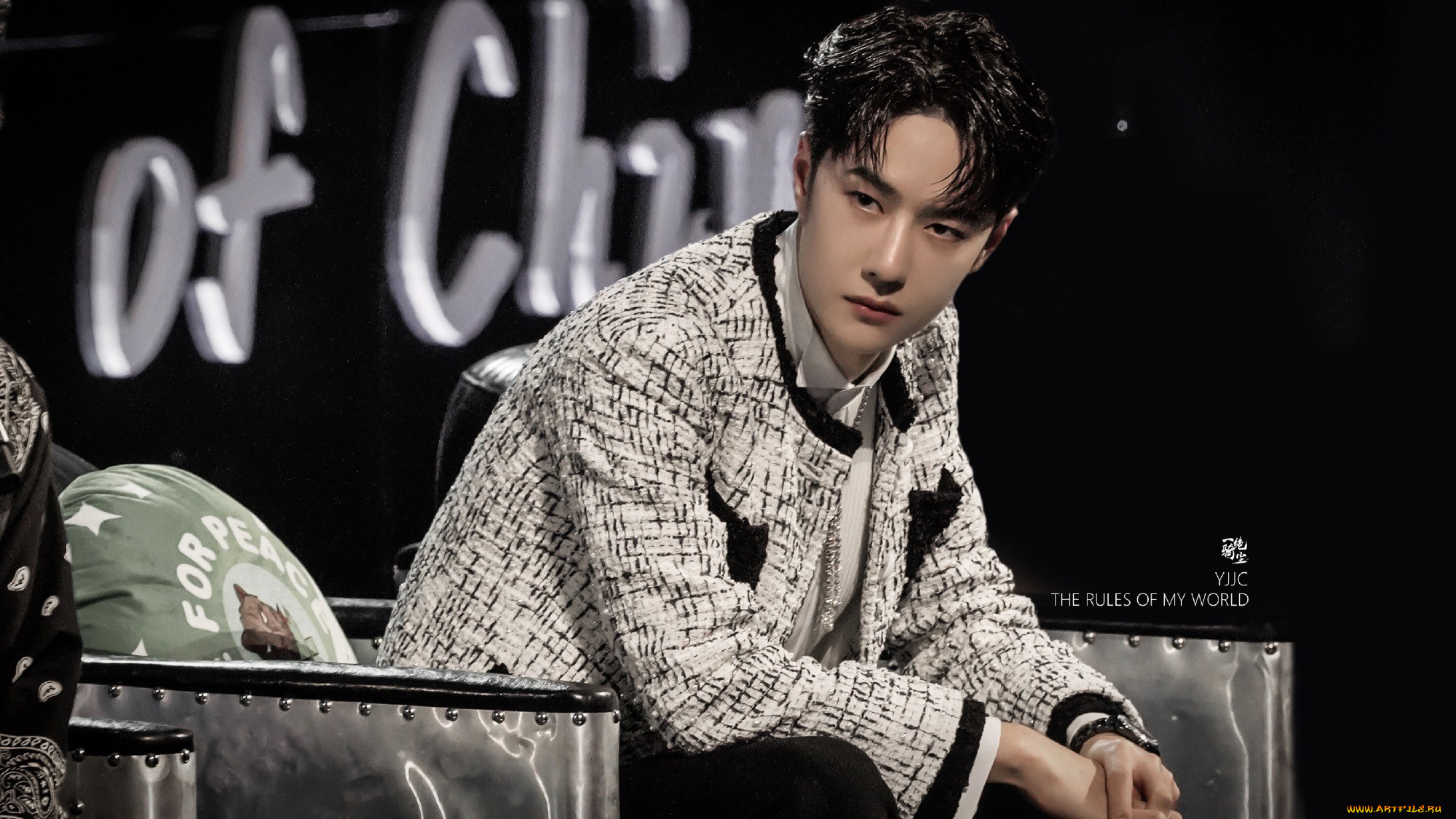 мужчины, wang, yi, bo, актер, певец, танцор, кресло, подушка