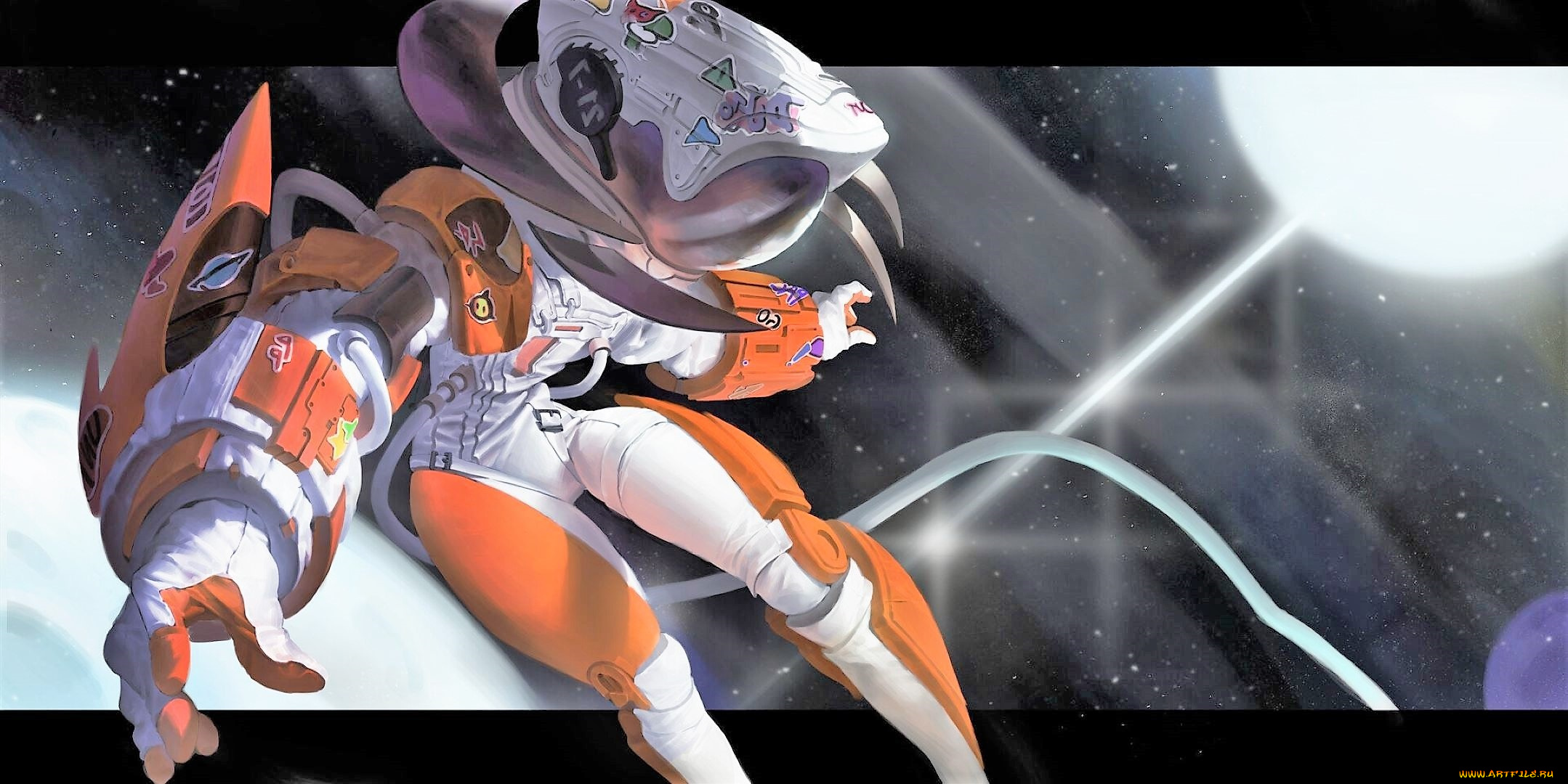 аниме, оружие, , техника, , технологии, скафандр, девушка