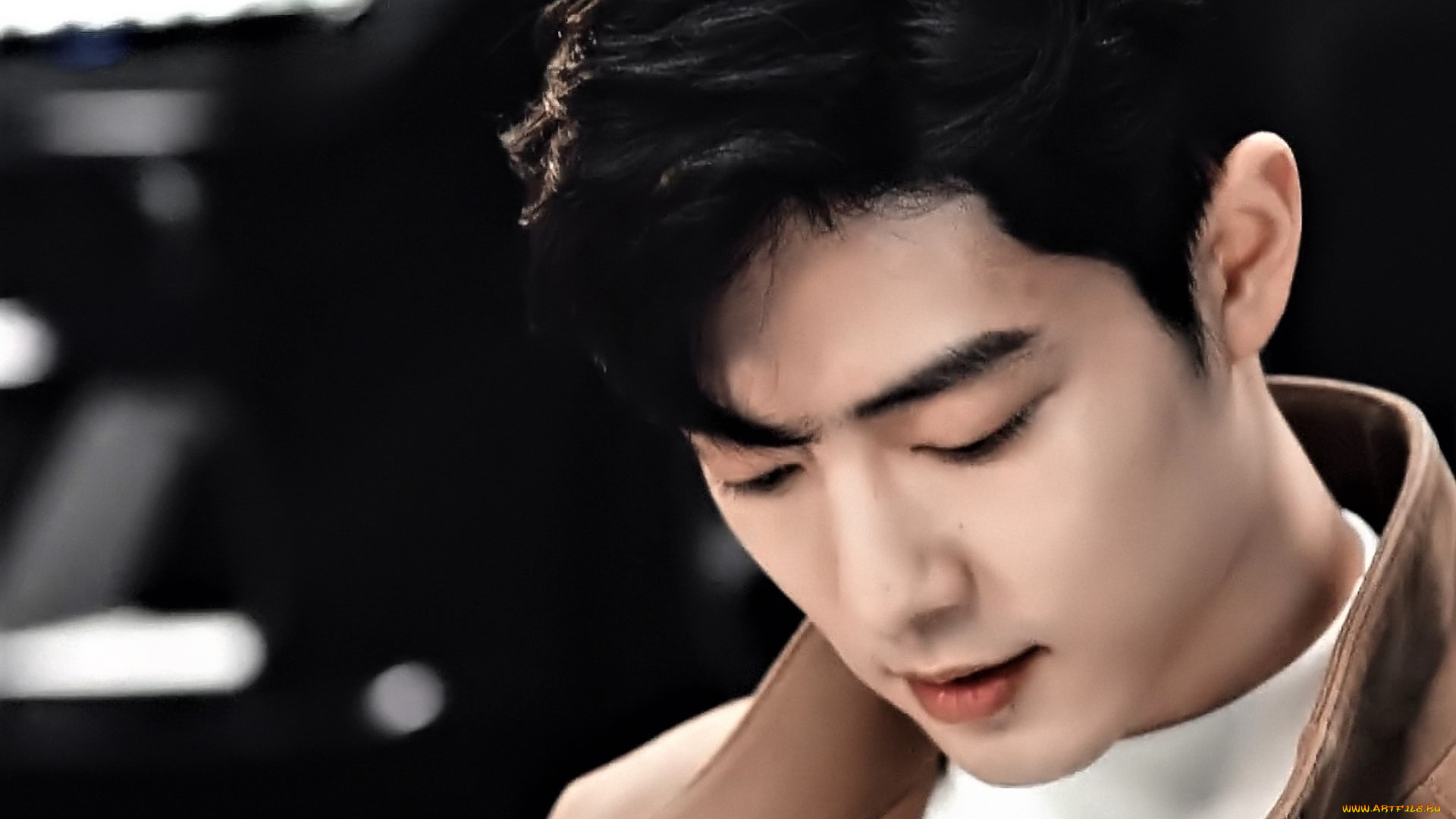 мужчины, xiao, zhan, лицо, куртка