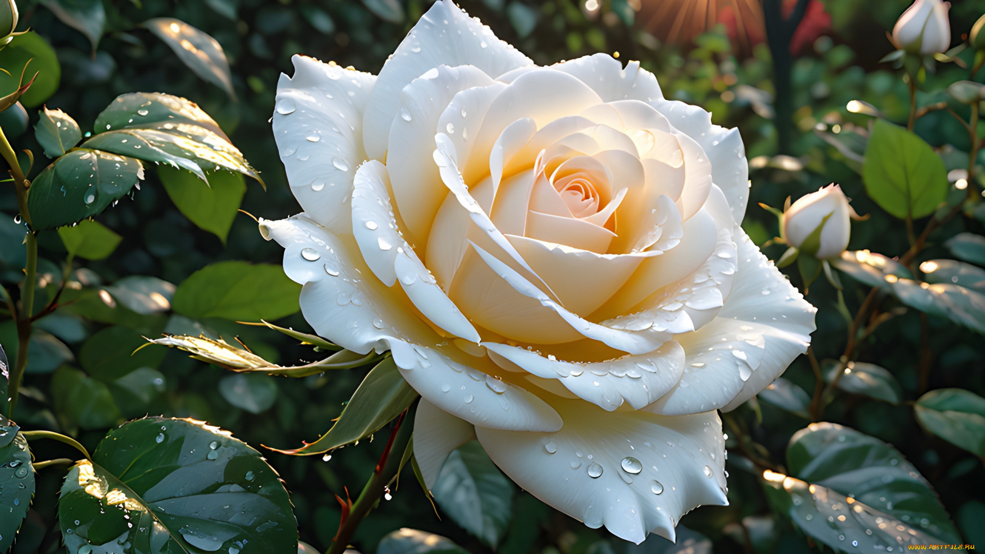 3д, графика, цветы, , flowers, роза, капли, макро