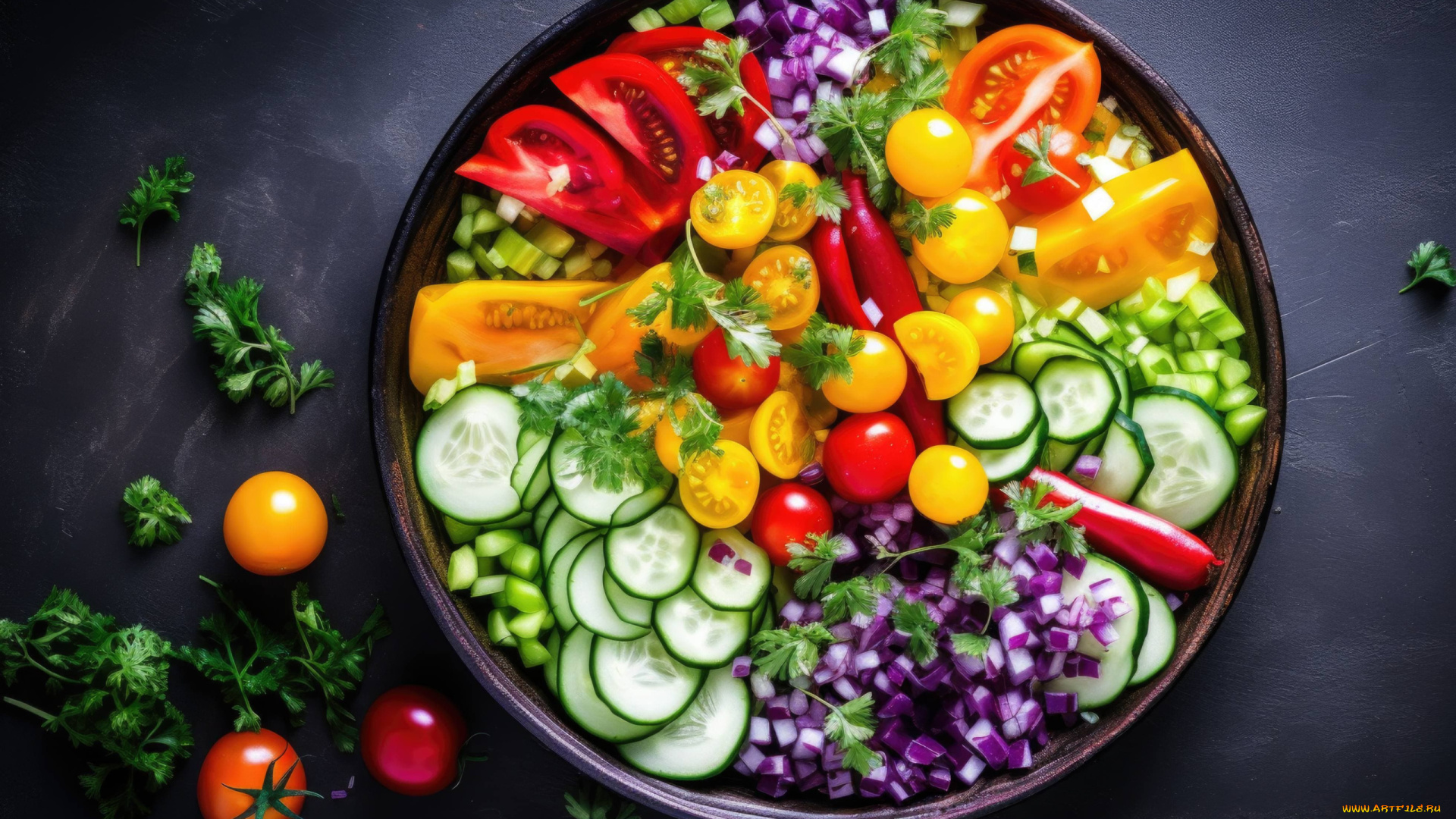 3д, графика, еда-, food, салат