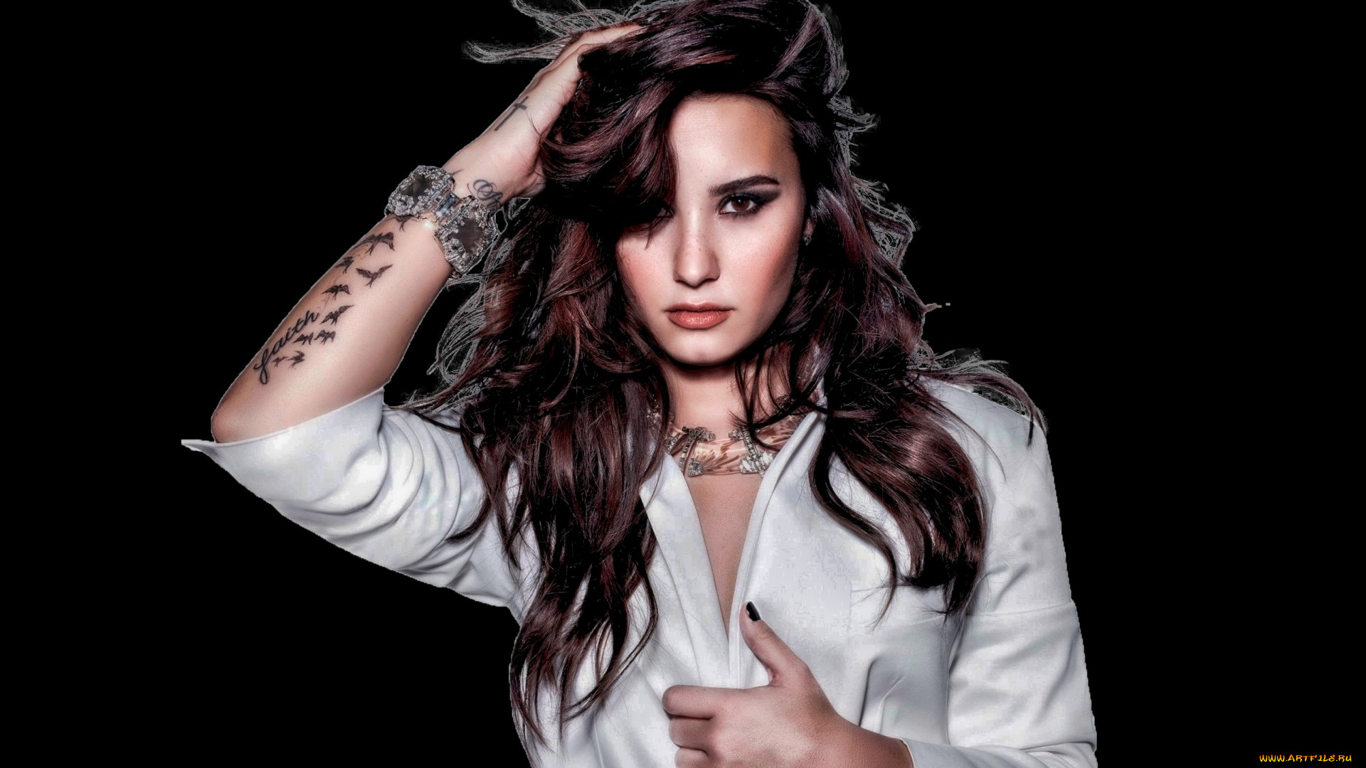 девушки, demi, lovato, украшения, тату