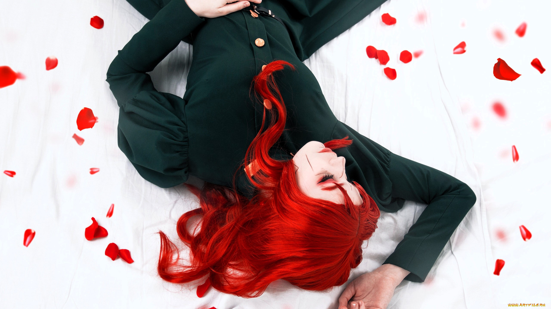 девушки, tenletters, образ, косплей, наряд, платье, лепестки