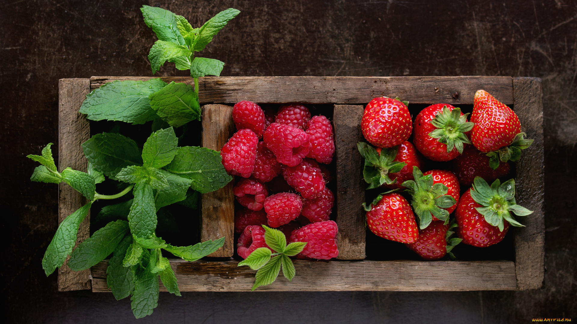 еда, фрукты, , ягоды, мята, ягоды, клубника, малина