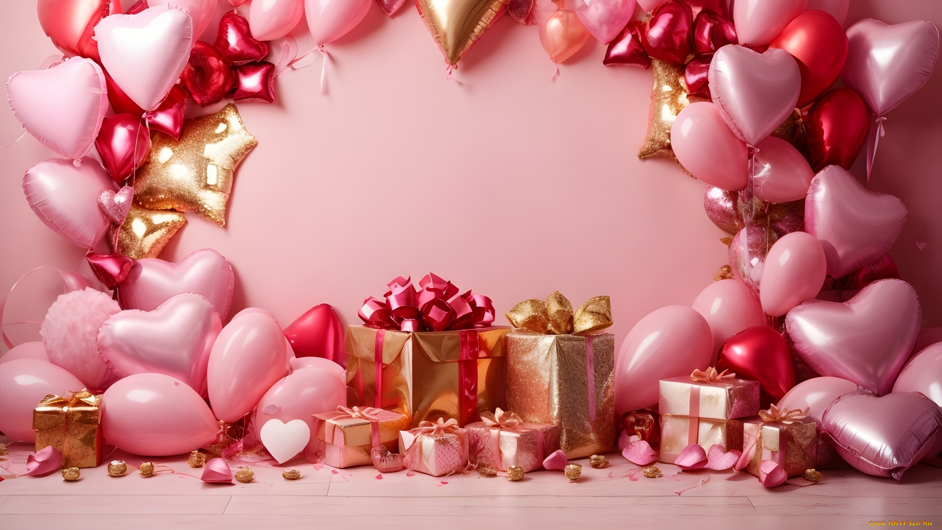 праздничные, день, святого, валентина, , сердечки, , любовь, подарки, сердечки, шарики