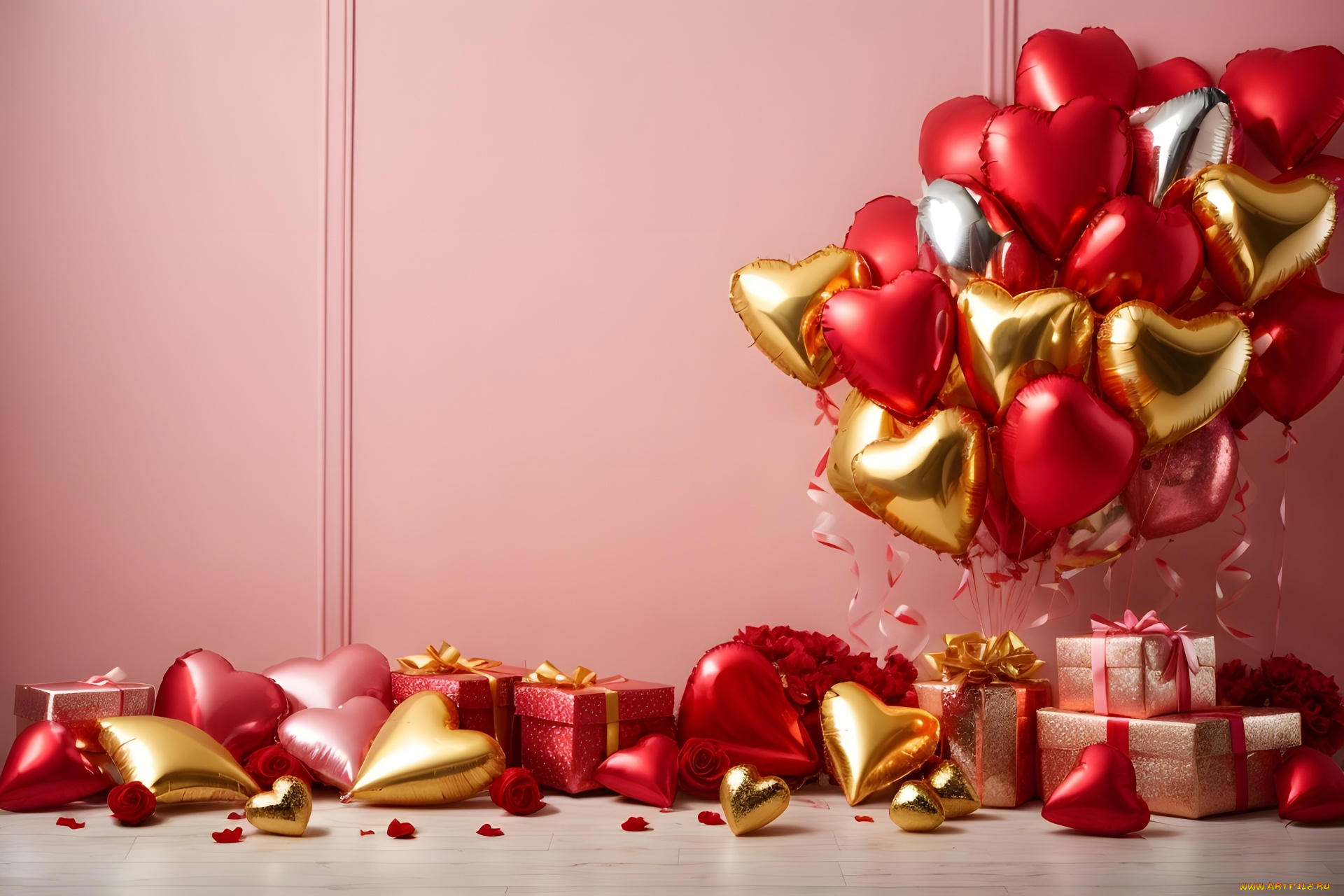 праздничные, день, святого, валентина, , сердечки, , любовь, подарки, сердечки, шарики