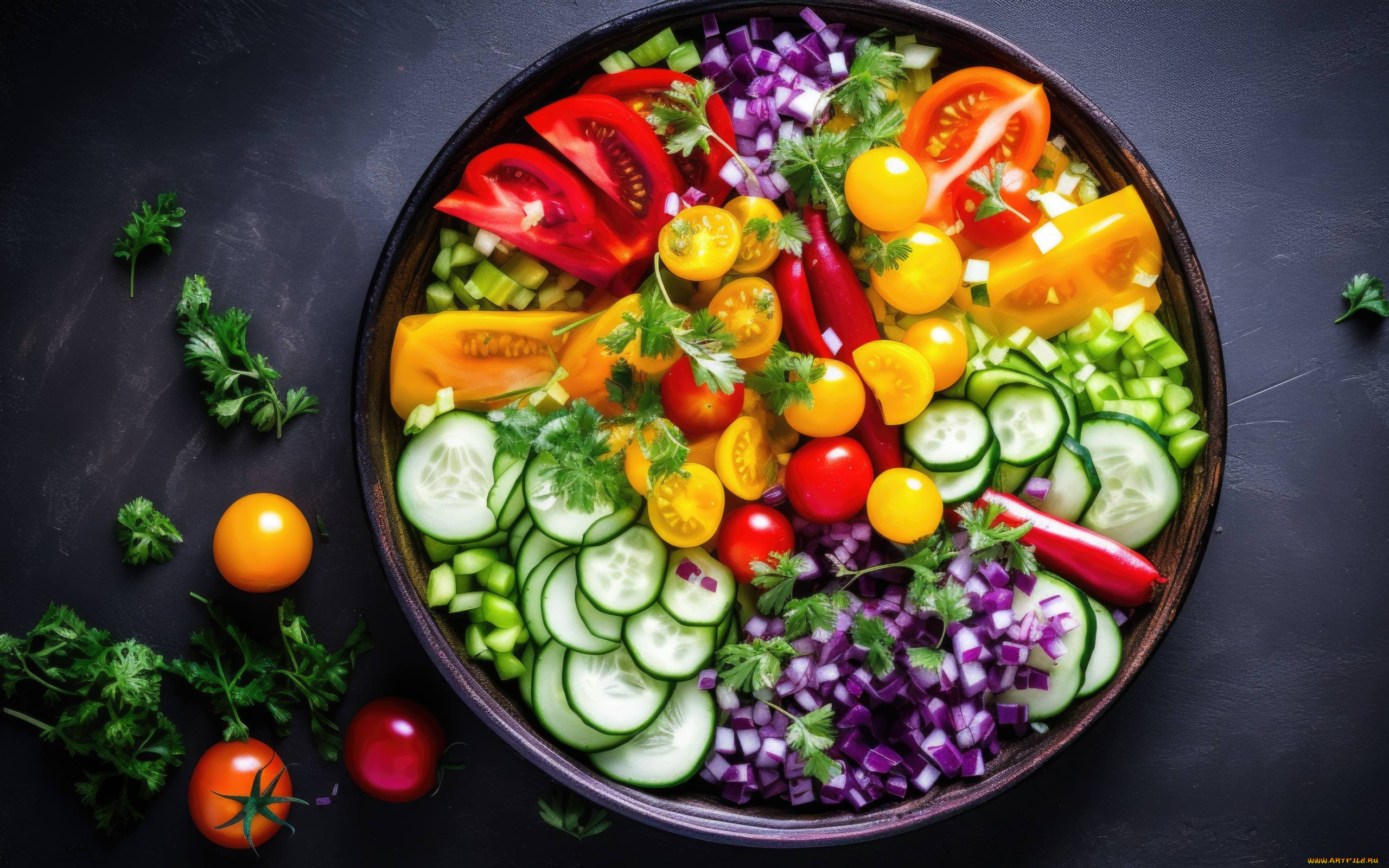 3д, графика, еда-, food, салат