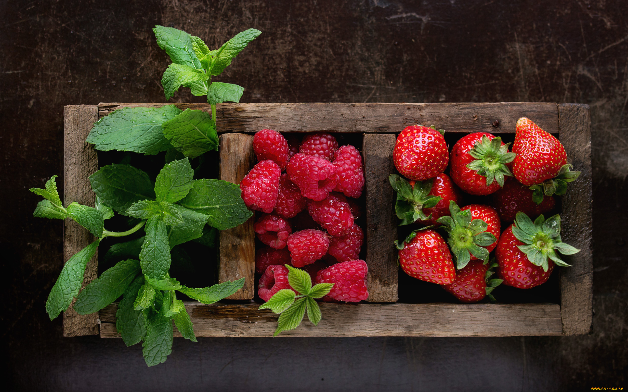 еда, фрукты, , ягоды, мята, ягоды, клубника, малина