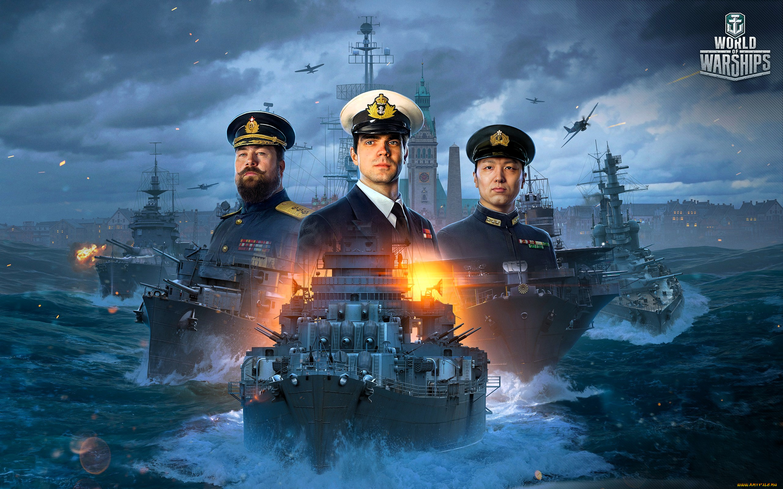 видео, игры, world, of, warships, капитаны, корабли, море