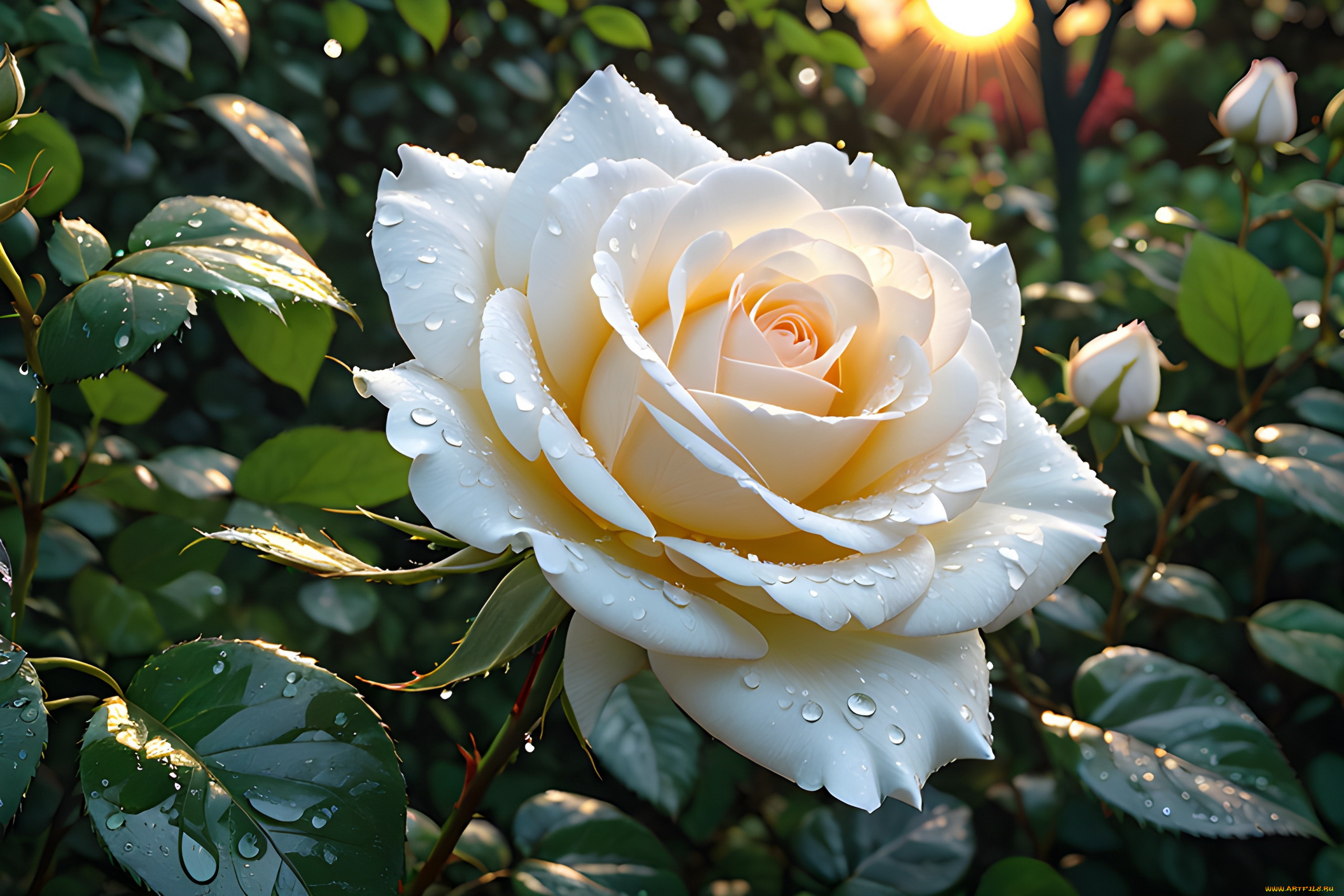 3д, графика, цветы, , flowers, роза, капли, макро