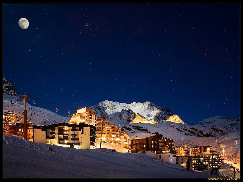 города, огни, ночного