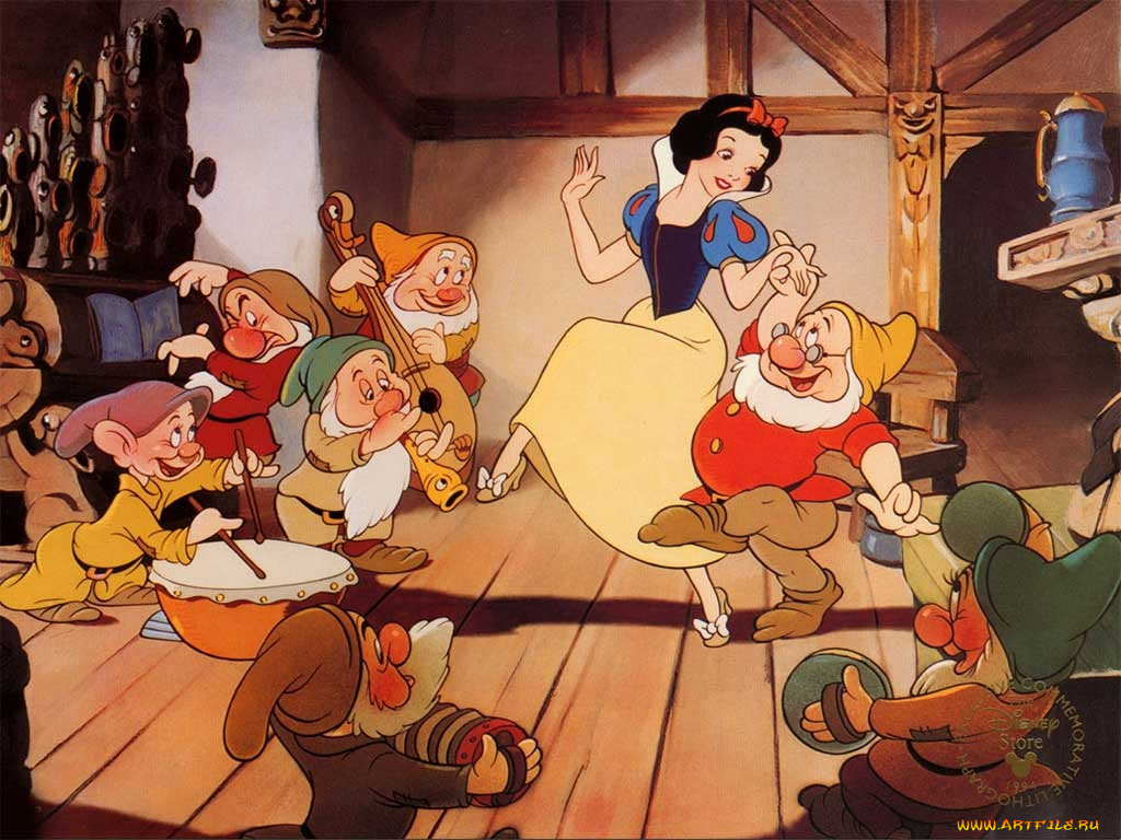 мультфильмы, snow, white, and, the, seven, dwarfs, disney, белоснежка, гномы