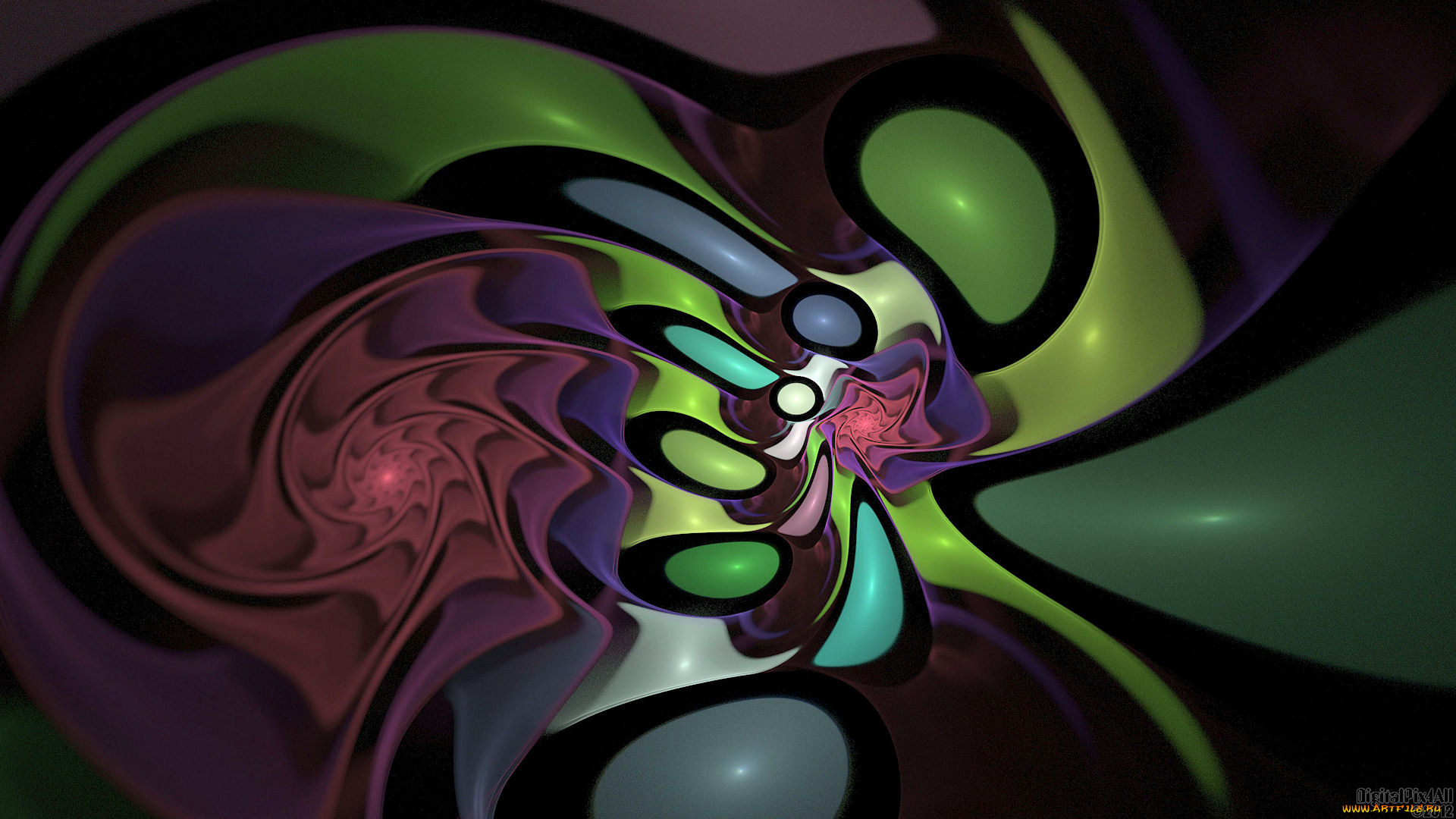 3д, графика, fractal, фракталы, фон, узор