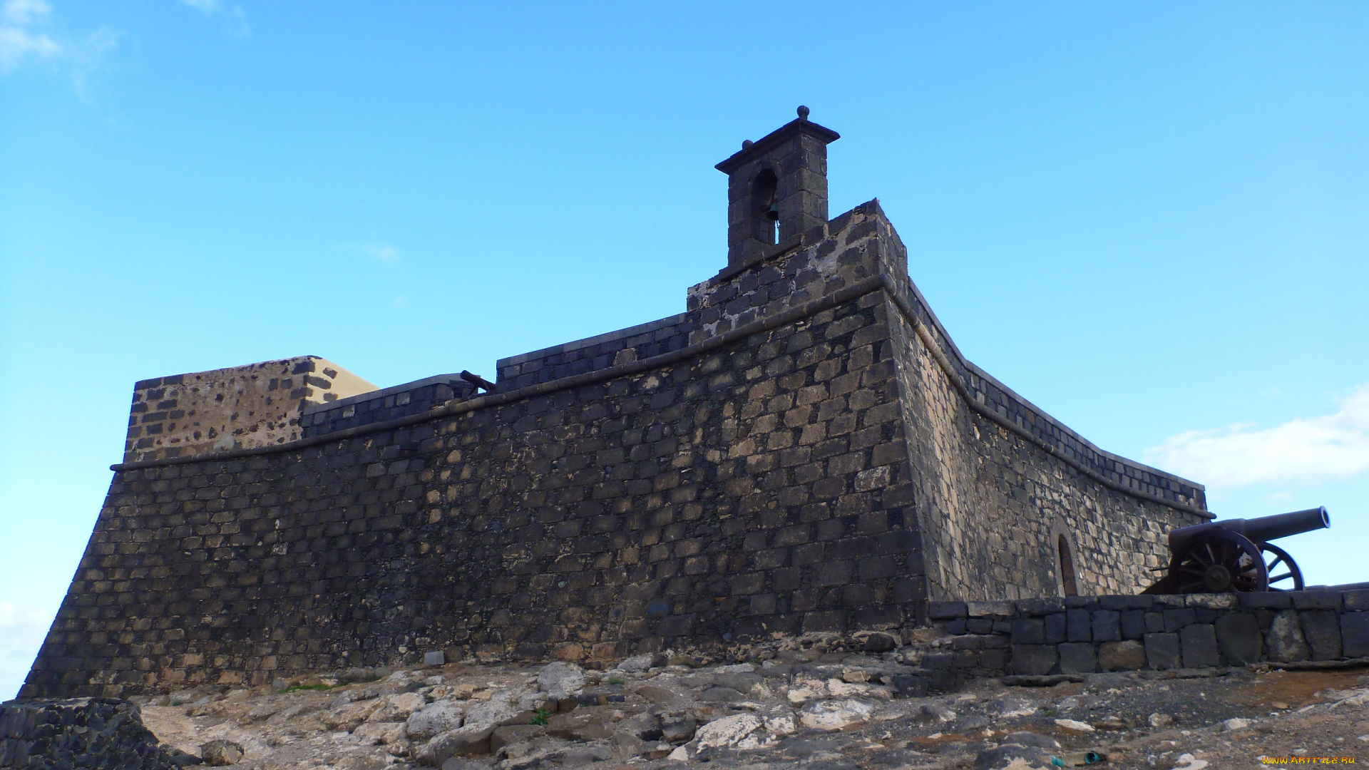 крепость, сан, габриэль, арресифе, города, исторические, архитектурные, памятники, канары, пушка