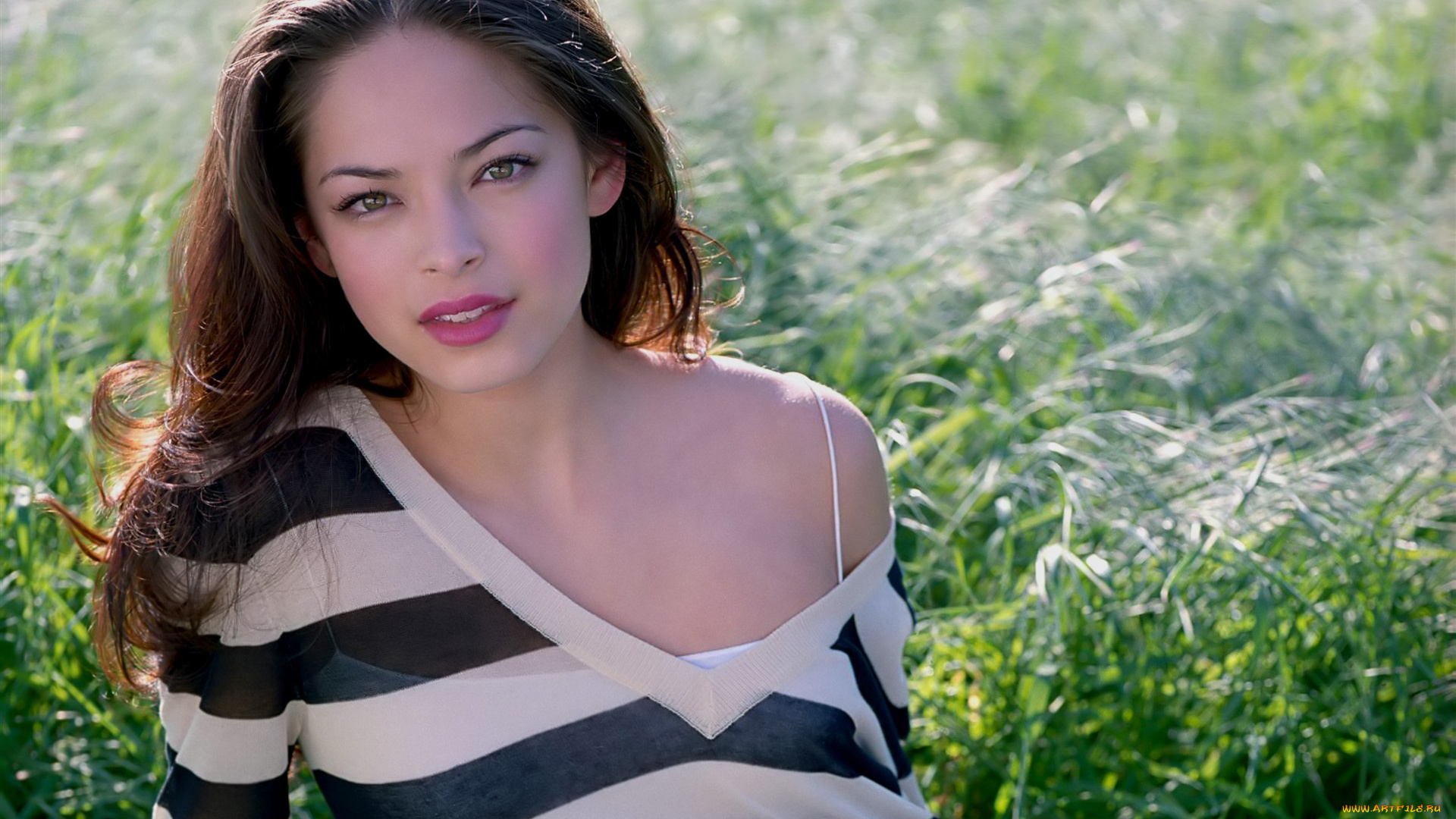 Kristin, Kreuk, девушки, , , трава, брюнетка