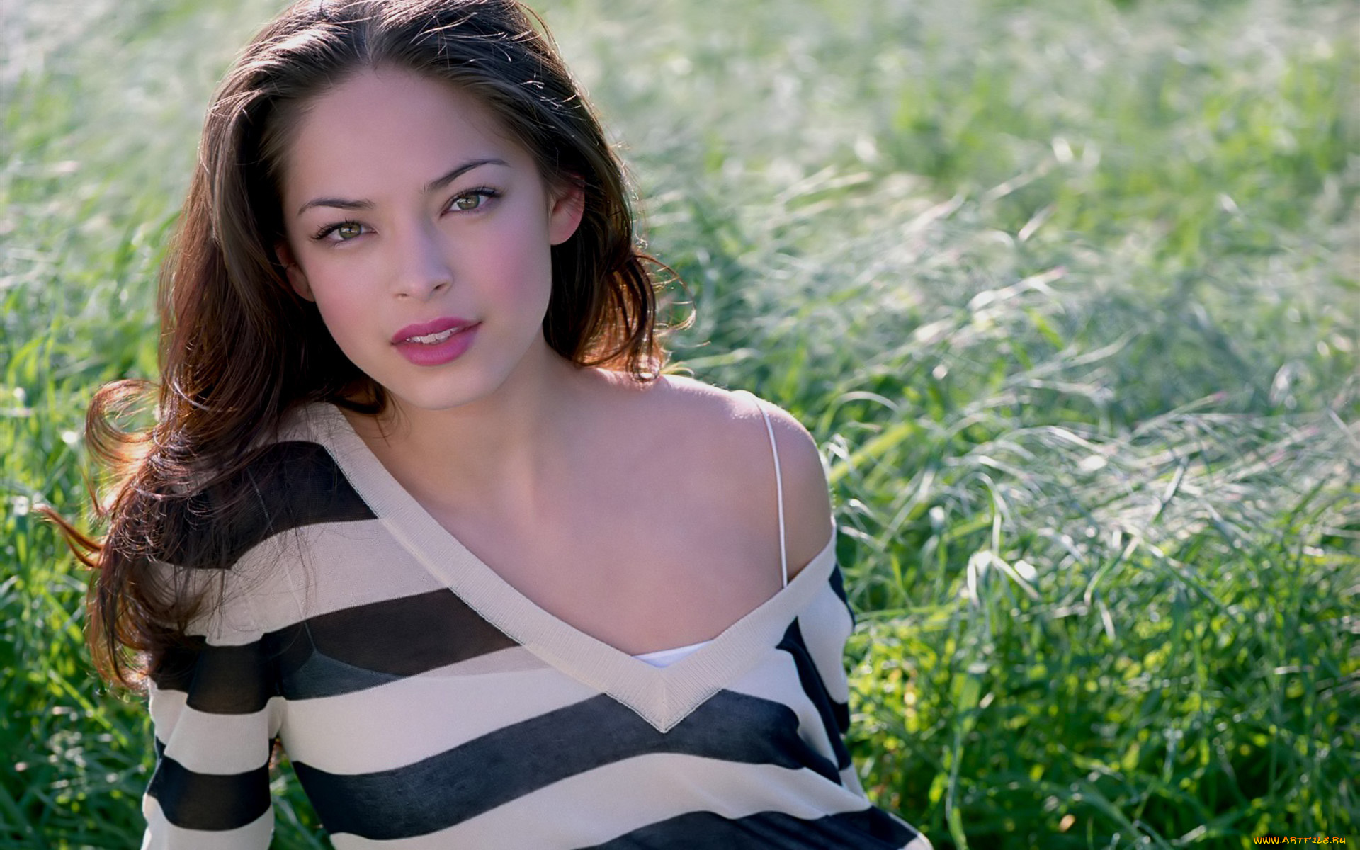 Kristin, Kreuk, девушки, , , трава, брюнетка