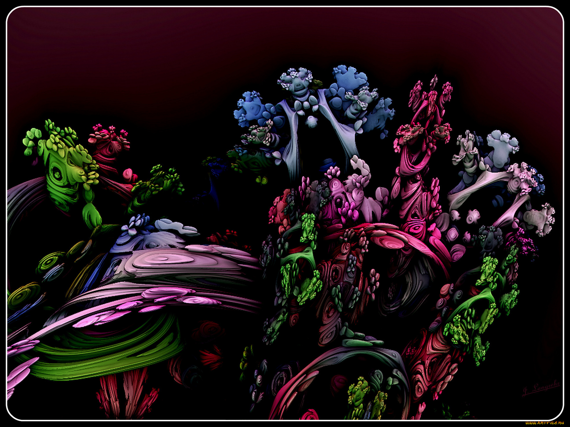 3д, графика, fractal, фракталы, цвета, узор