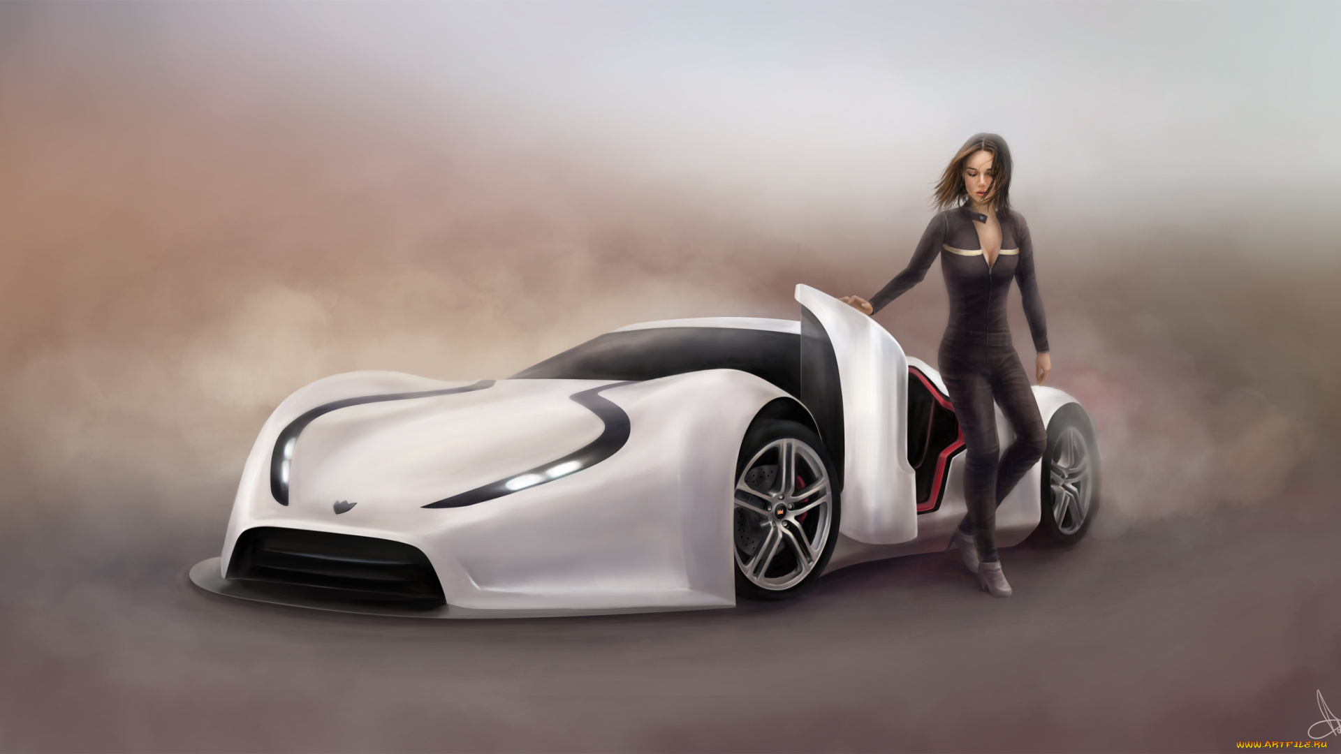 фэнтези, девушки, суперкар