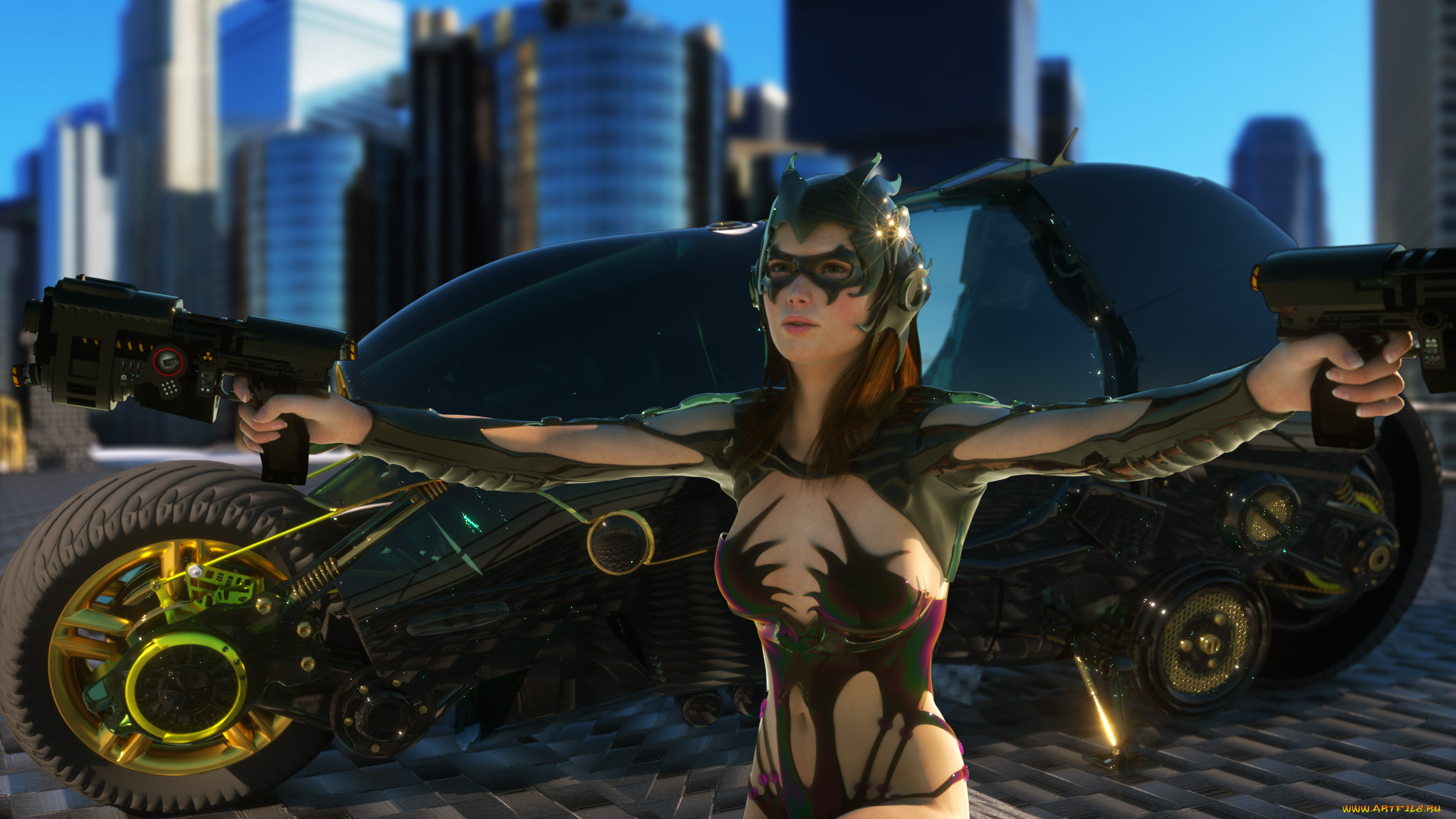 3д, графика, fantasy, , фантазия, девушка, оружие