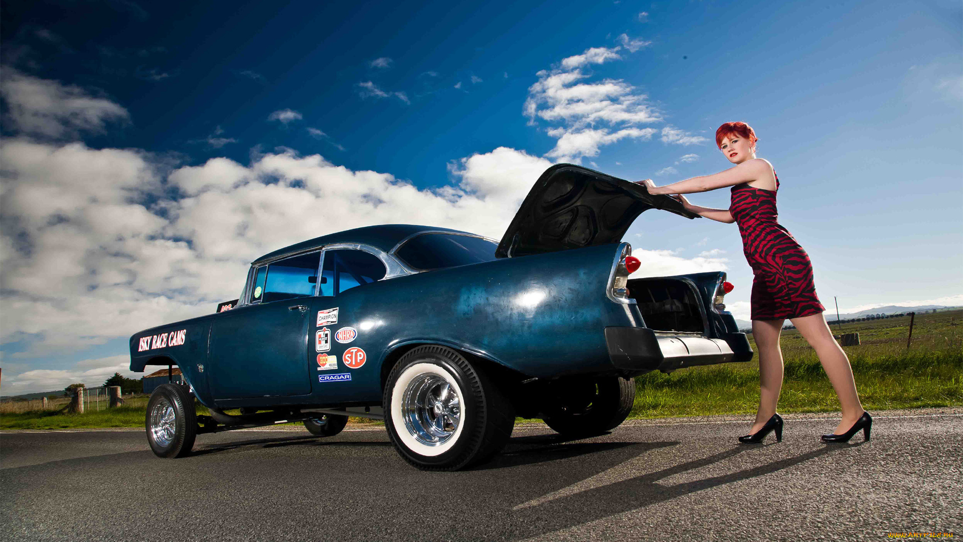 автомобили, авто, с, девушками, woman, belair, gasser, chevrolet