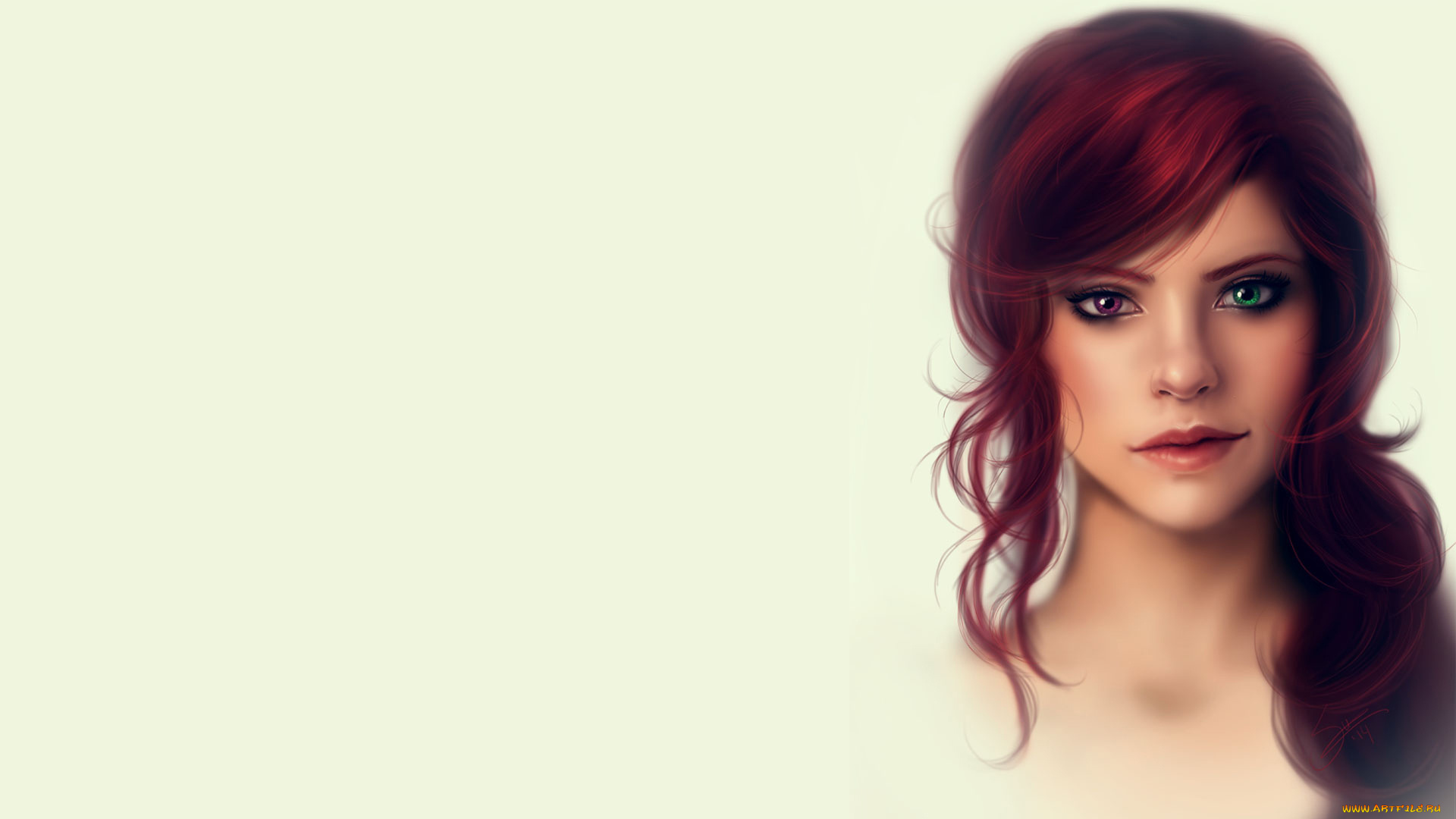 девушка, рисованные, люди, глаза, лицо