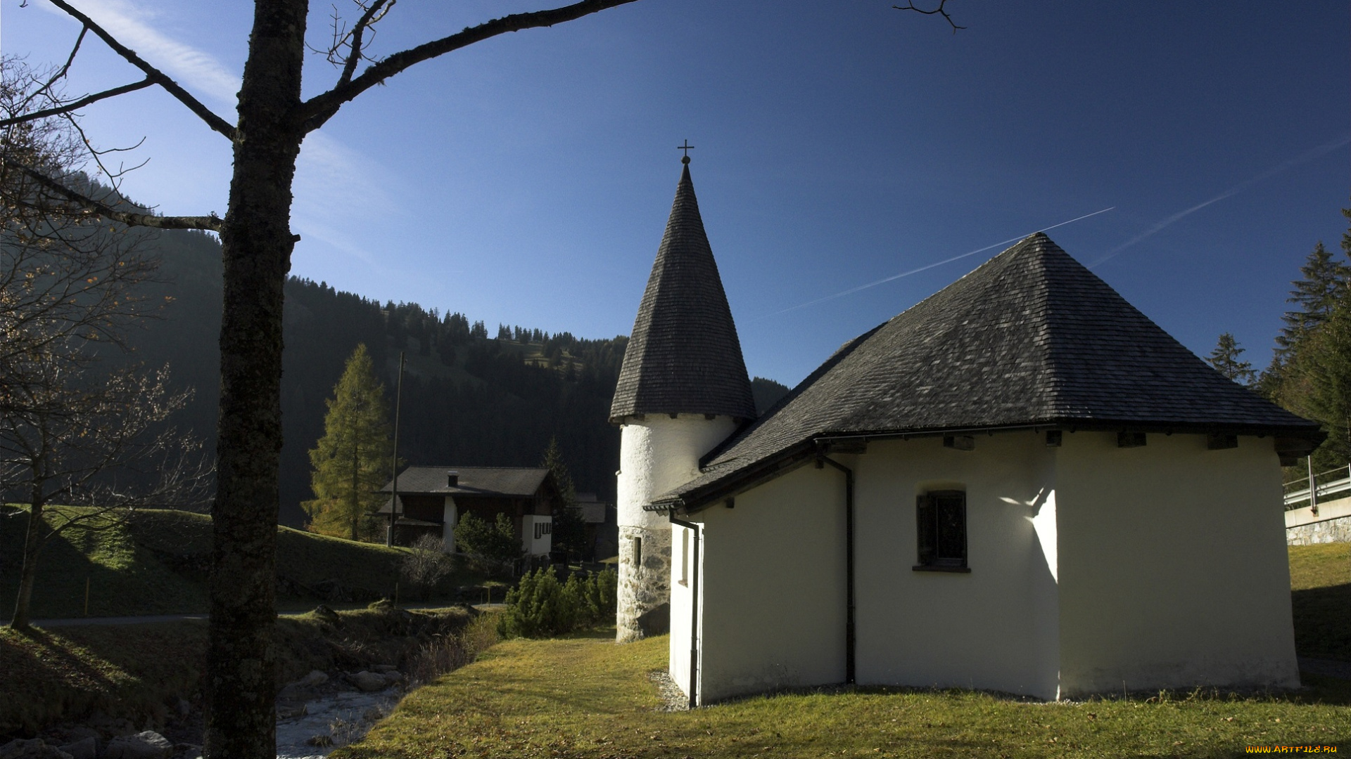 города, -, католические, соборы, , костелы, , аббатства, дом, дерево, небо, трава, зелень