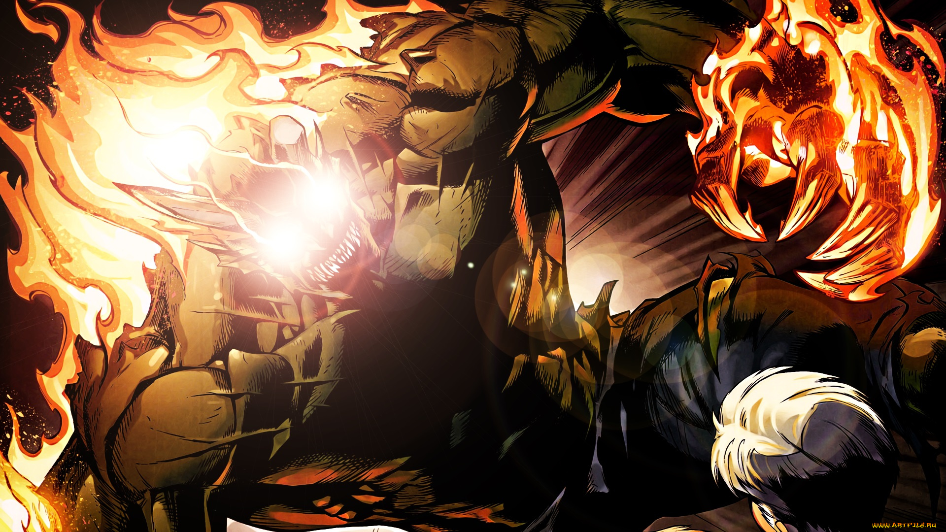 рисованные, комиксы, огонь