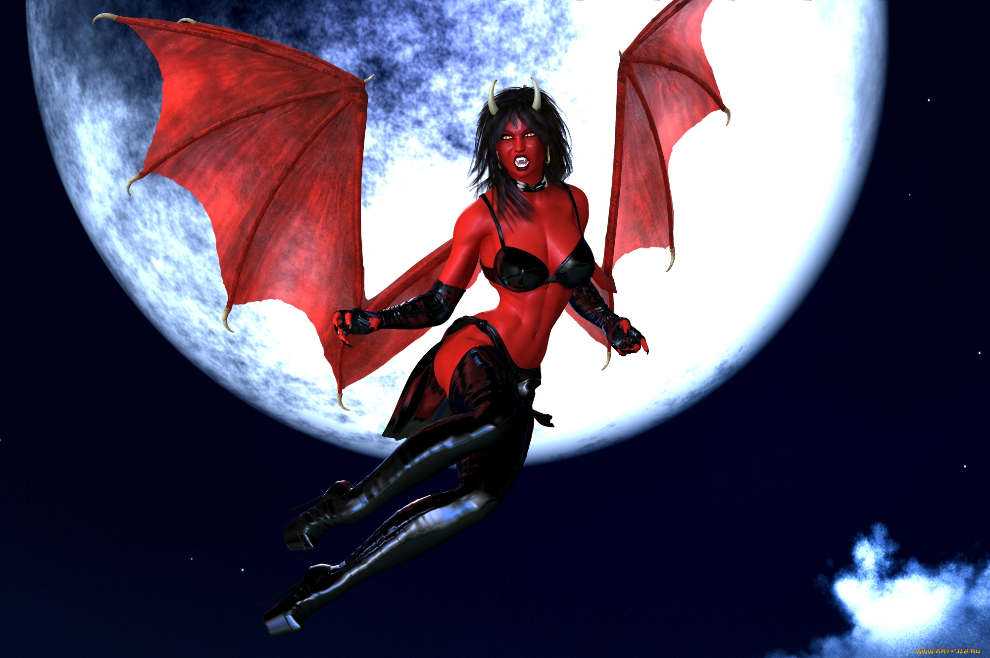 3д, графика, creatures, , существа, кастаника, крылья