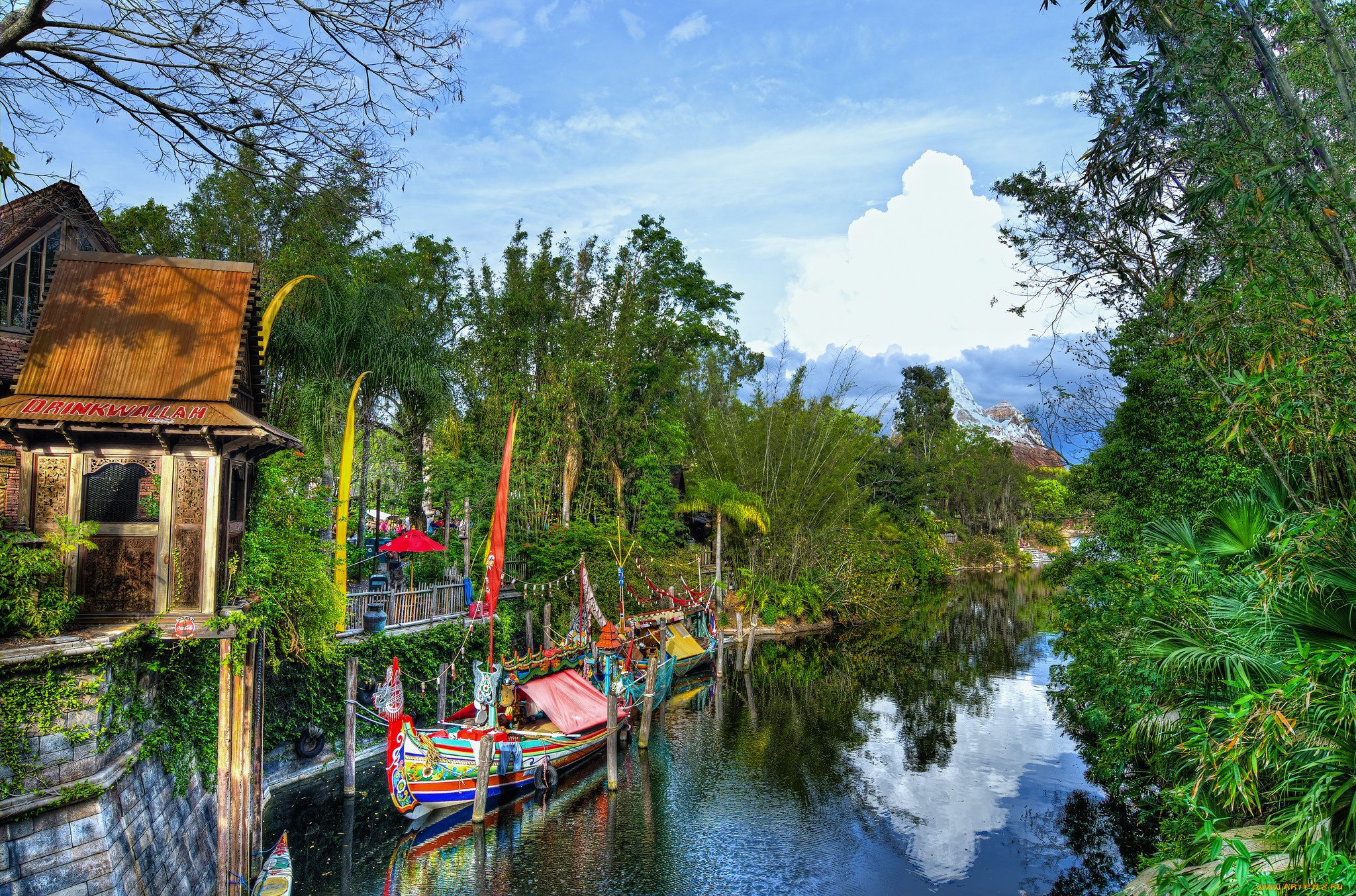 корабли, лодки, , шлюпки, джунгли, речка