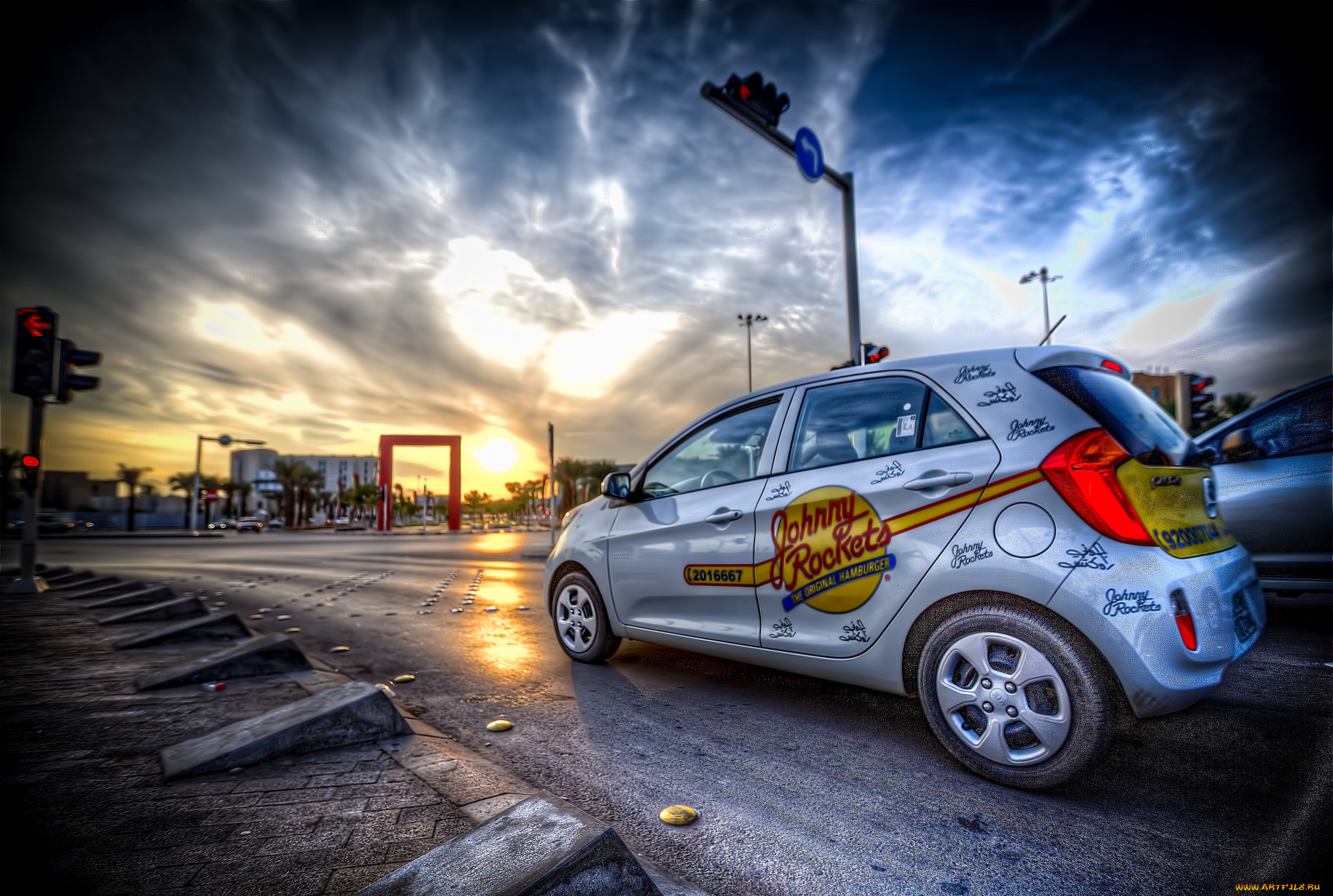 автомобили, выставки, и, уличные, фото, авто, закат, тучи, дорога