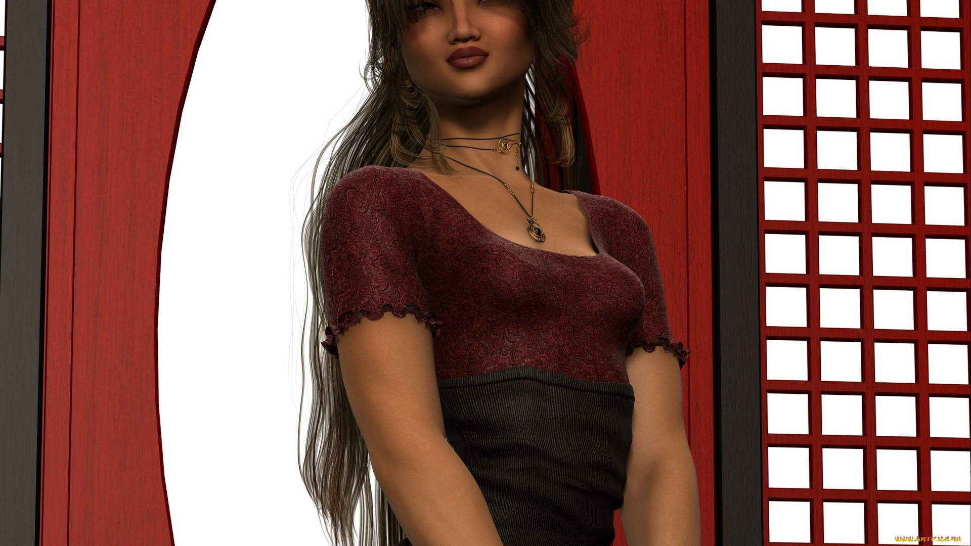 3д, графика, люди, , people, девушка, взгляд, фон