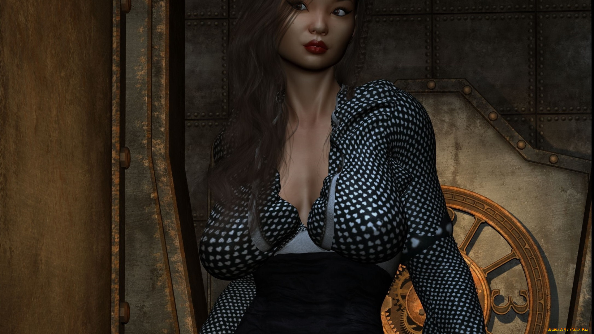 3д, графика, люди, , people, девушка, взгляд, фон