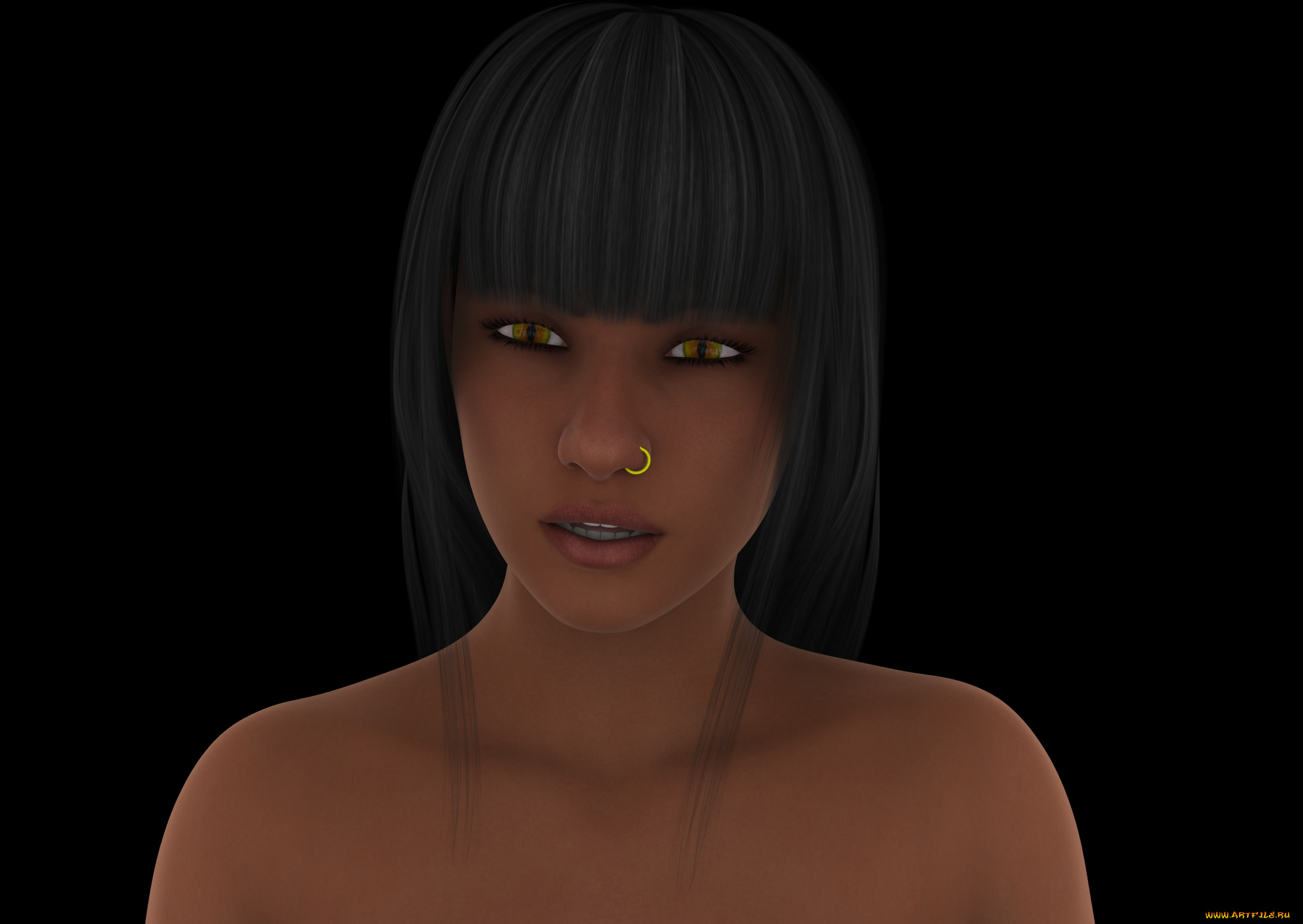 3д, графика, портрет, , portraits, девушка, взгляд, фон