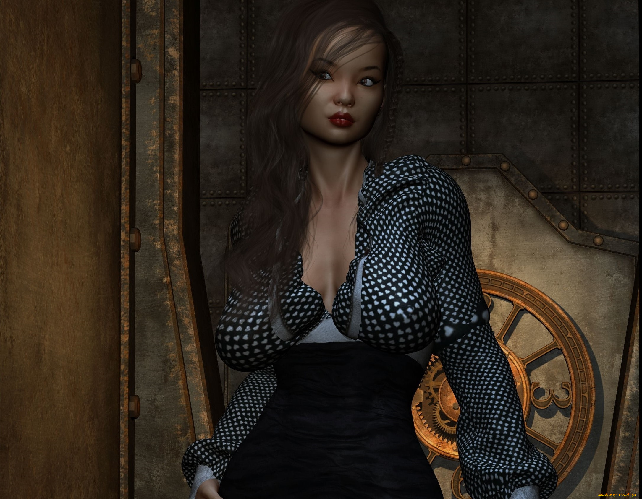 3д, графика, люди, , people, девушка, взгляд, фон