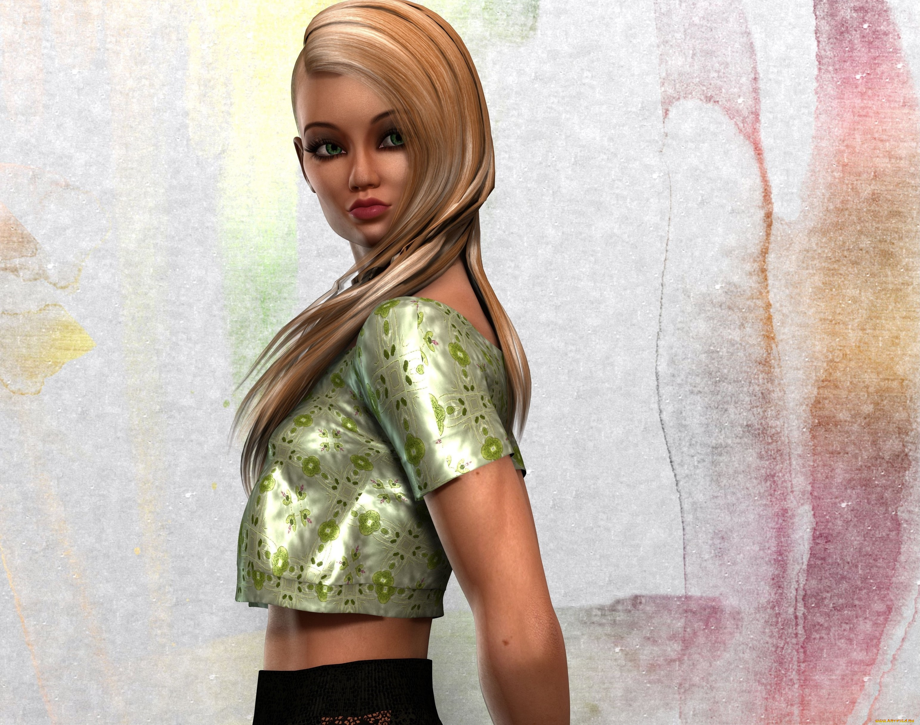 3д, графика, люди, , people, фон, взгляд, девушка, кофта