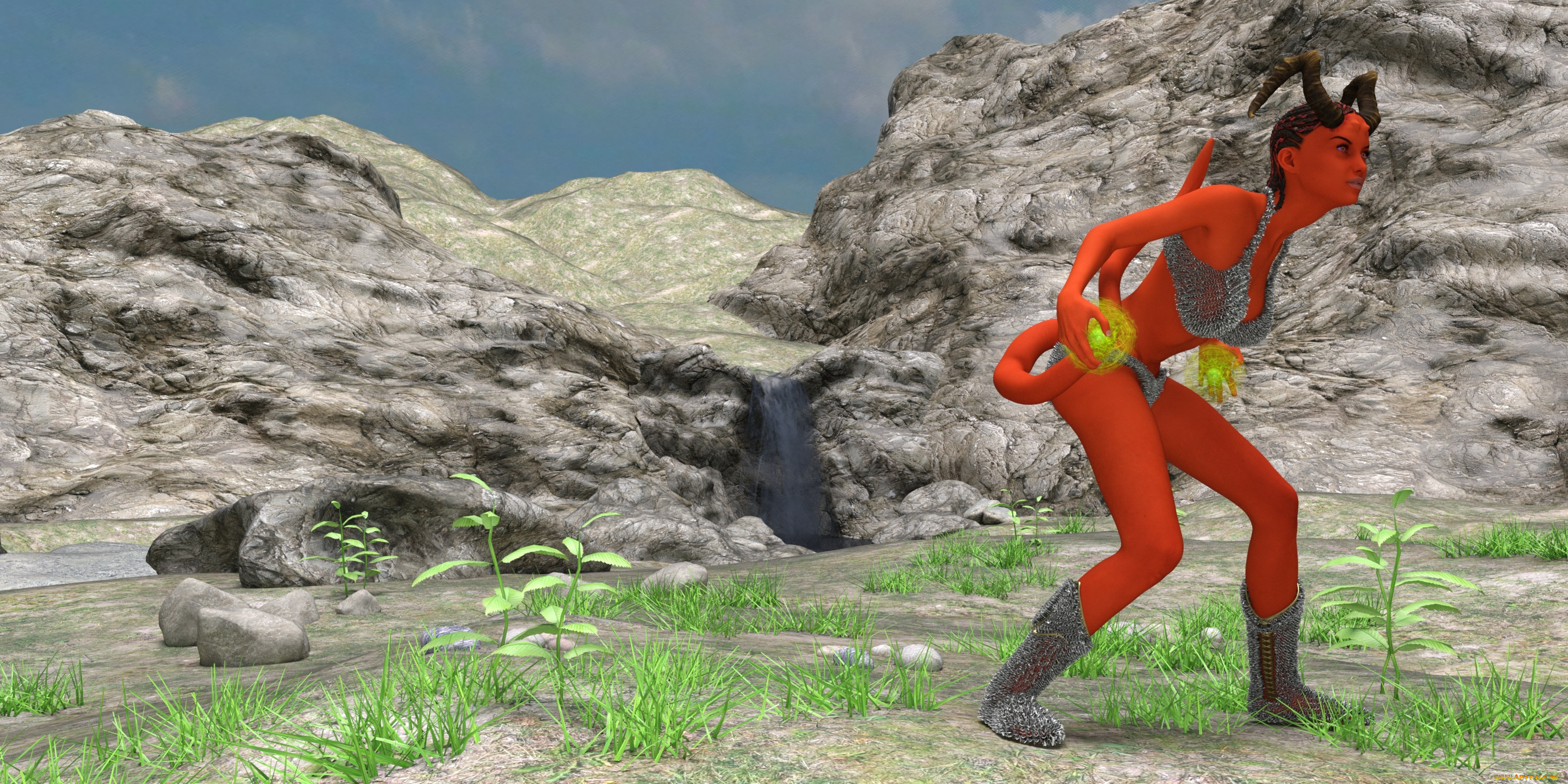 3д, графика, существа, , creatures, халк, взгляд, фон, природа