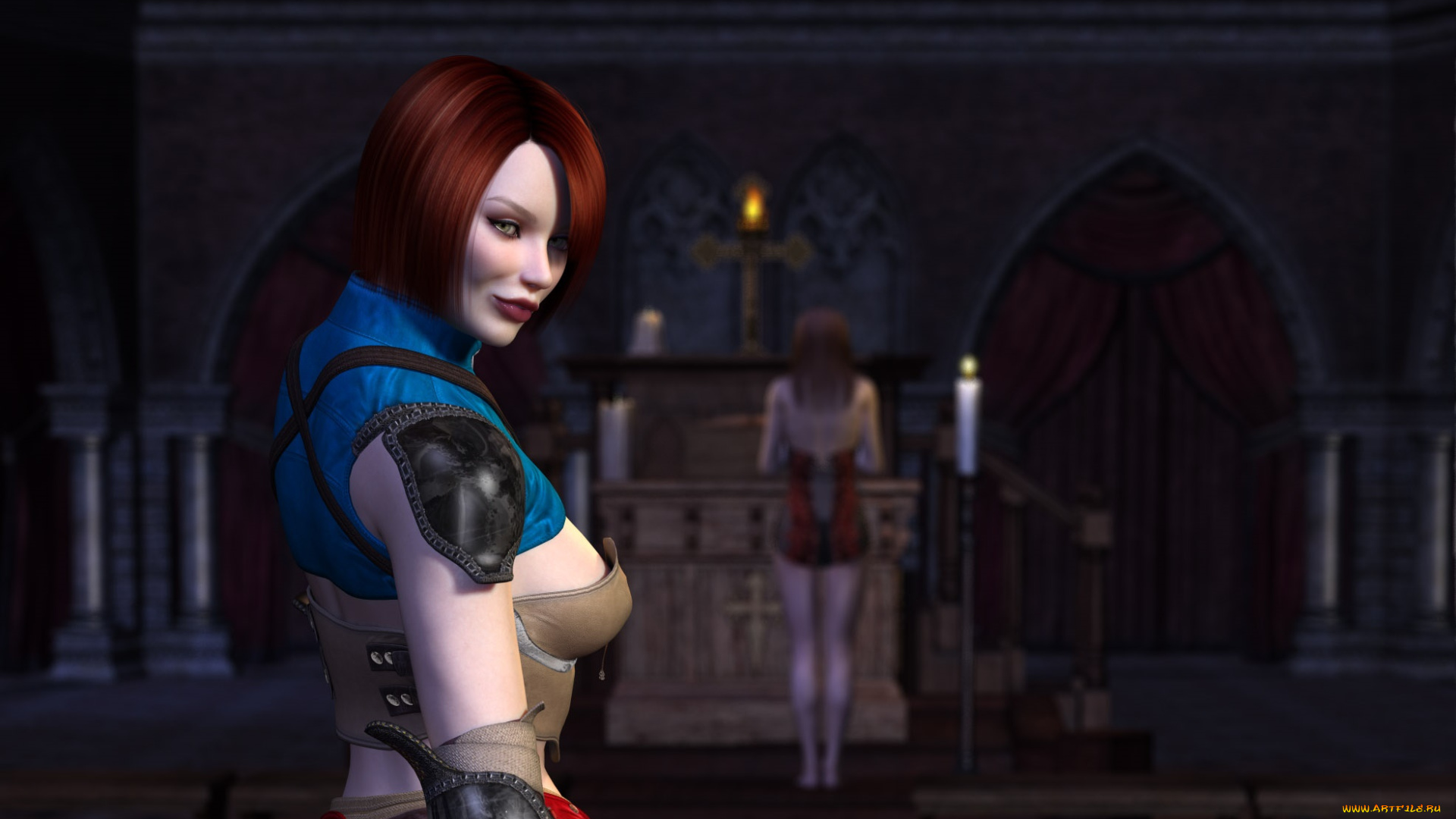 3д, графика, фантазия, , fantasy, девушка, взгляд, фон